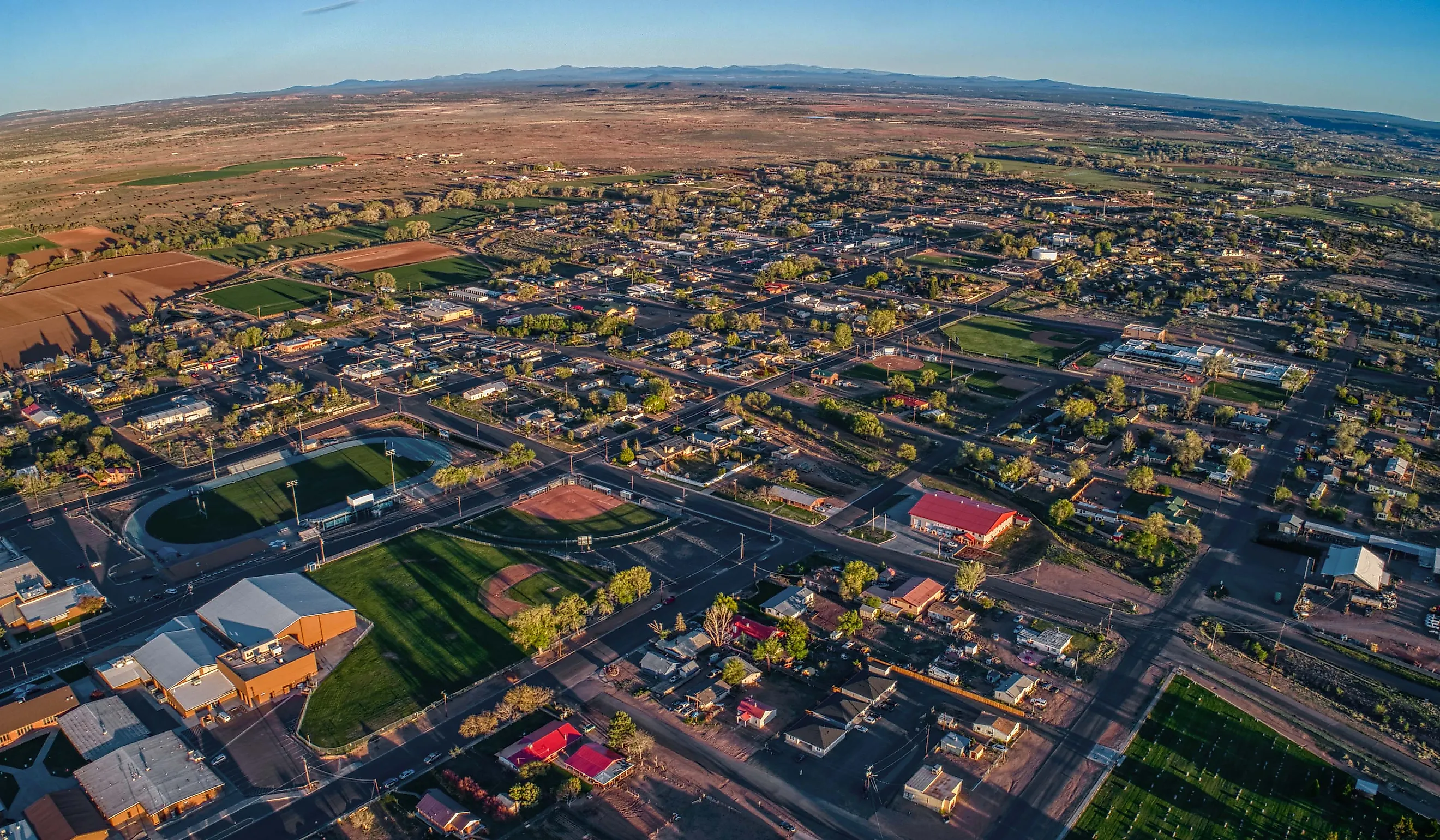 Aerial view of Snowflake, Arizona.