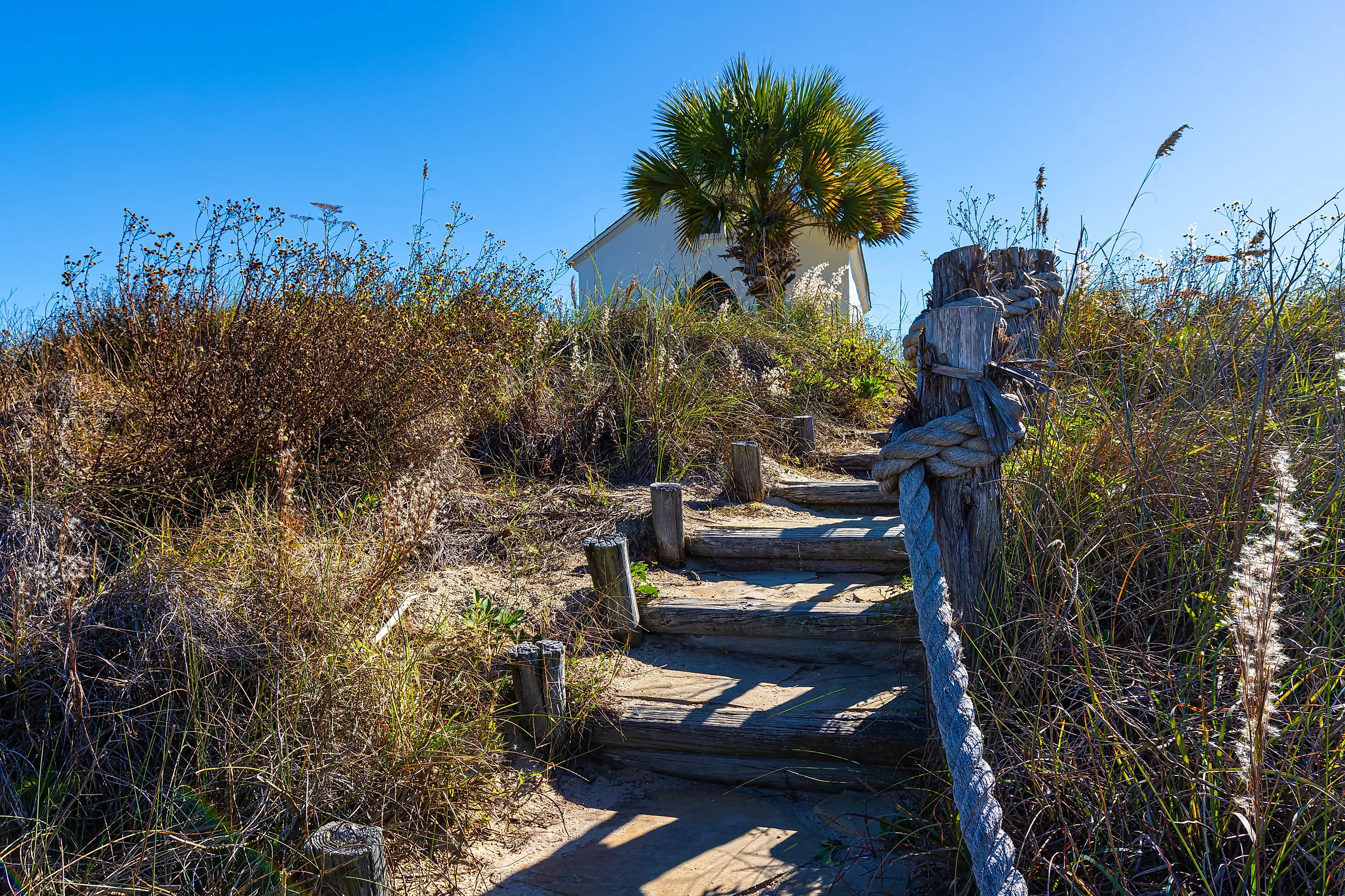Stairway to Chapel on The Dunes in Port Aransas, Texas.