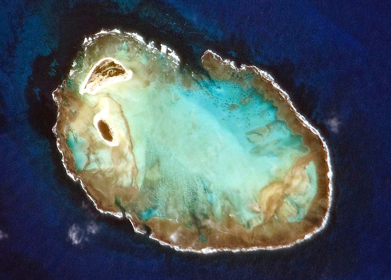 Rocas Atoll, Brazil, photographed from the International Space Station by the crew of Expedition 22. Image credit: Wikimedia.org