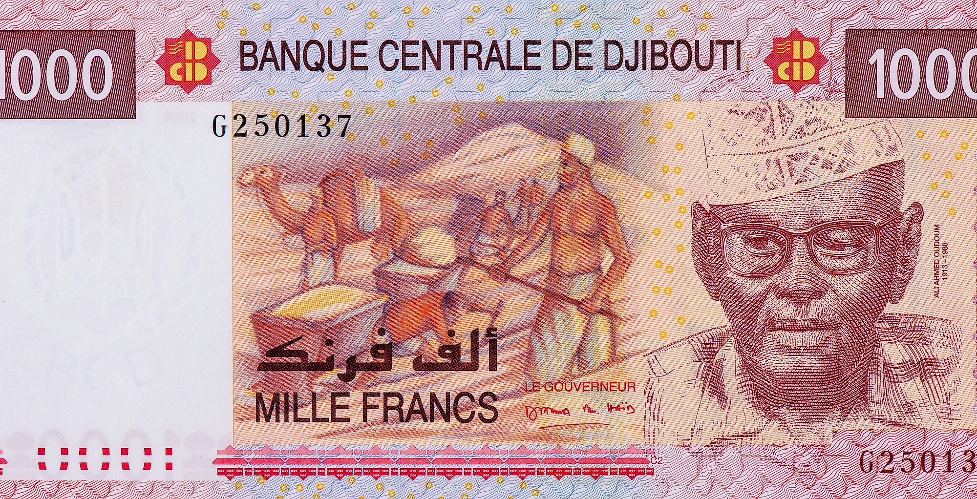 Djiboutian franc bills.