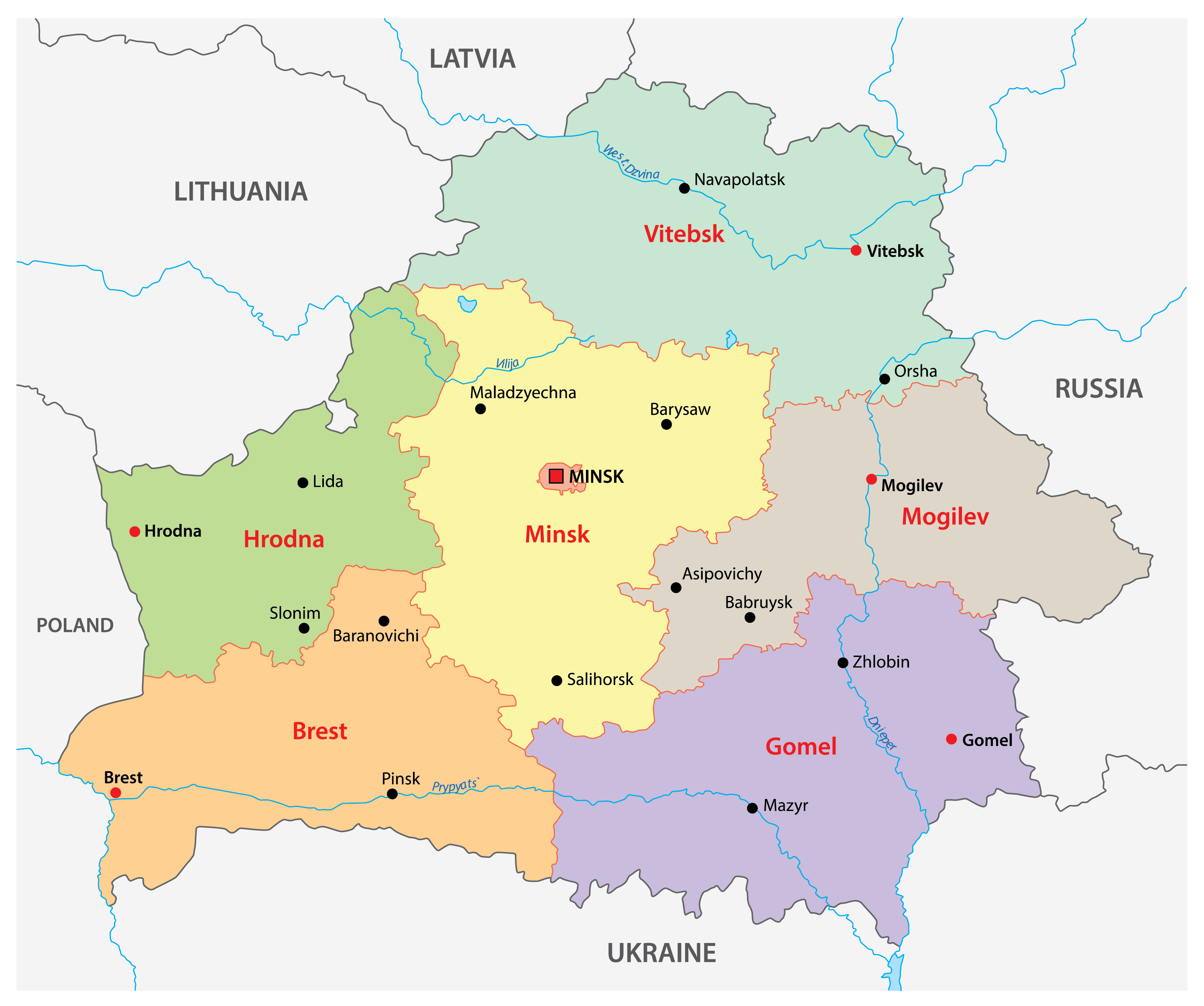 belarus location in europe