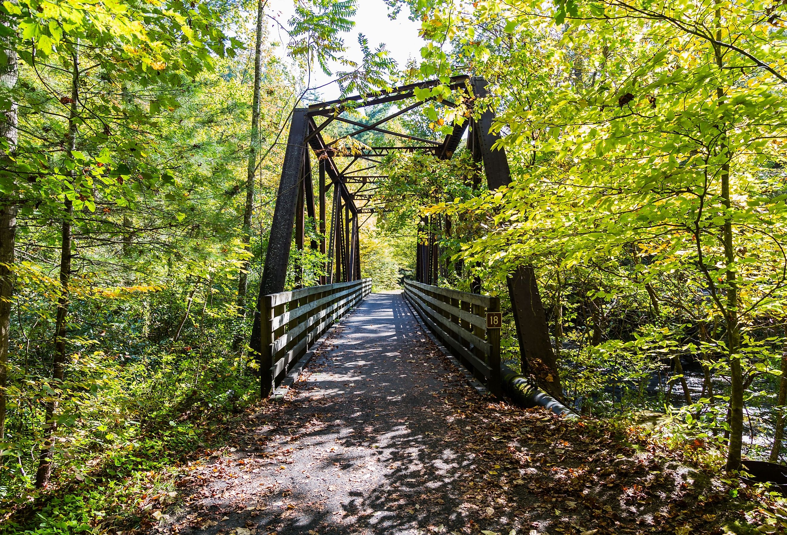 The Virginia Creeper Trail, the most popular bike route in the region in Abingdon, VA.