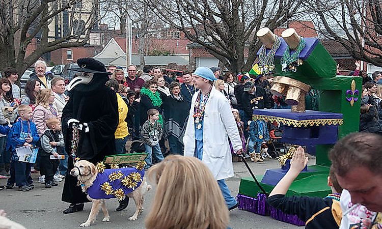 The people of St. Louis celebrating Mardi Gras.