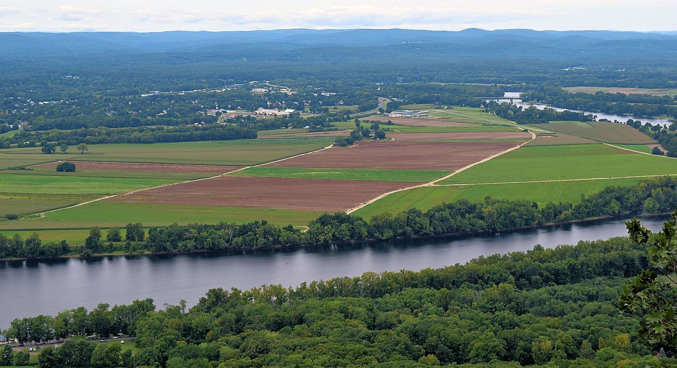Connecticut River Valley view from Mount Holyoke Summit, Skinner State Park, Hadley, Massachusetts. 