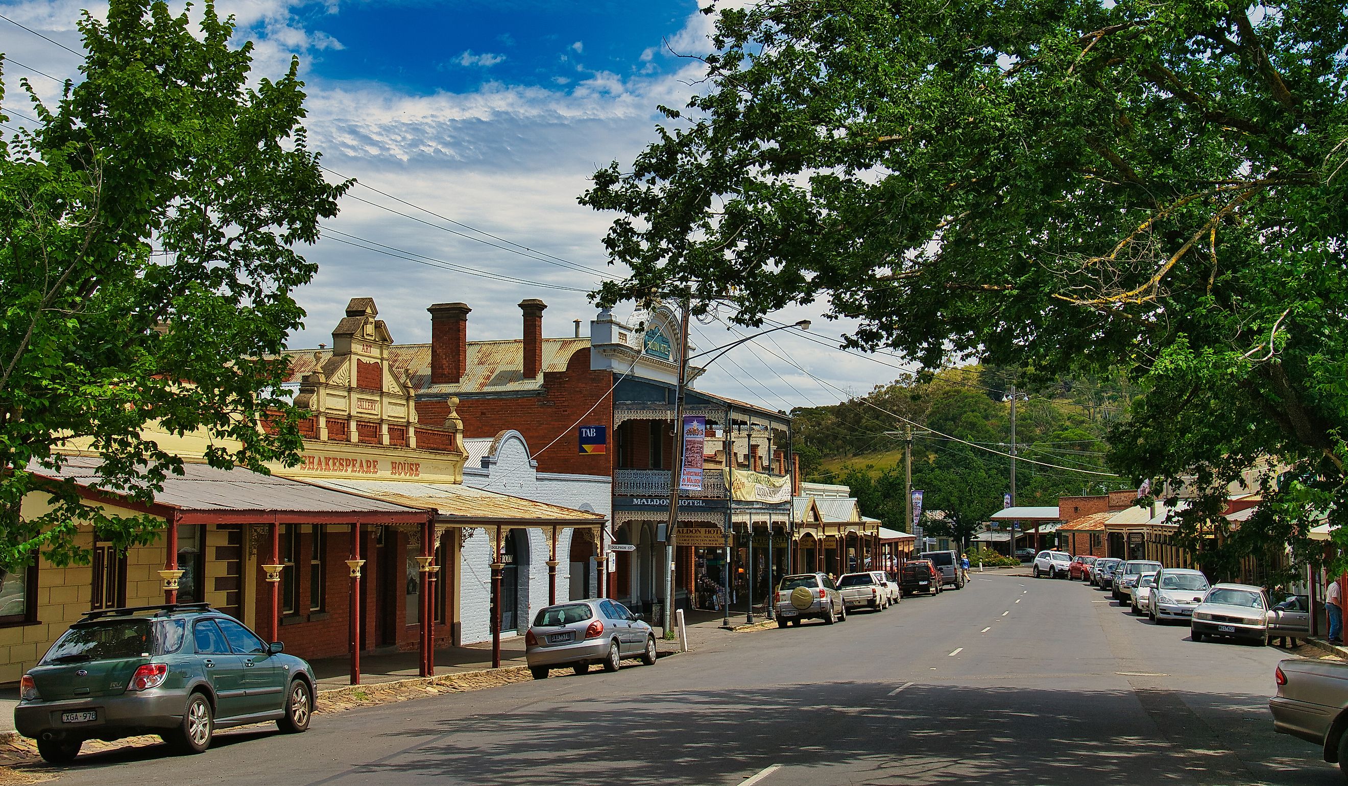 Rustic buildings and businesses along the Main Street in Maldon, Victoria. Editorial credit: Hans Wismeijer / Shutterstock.com