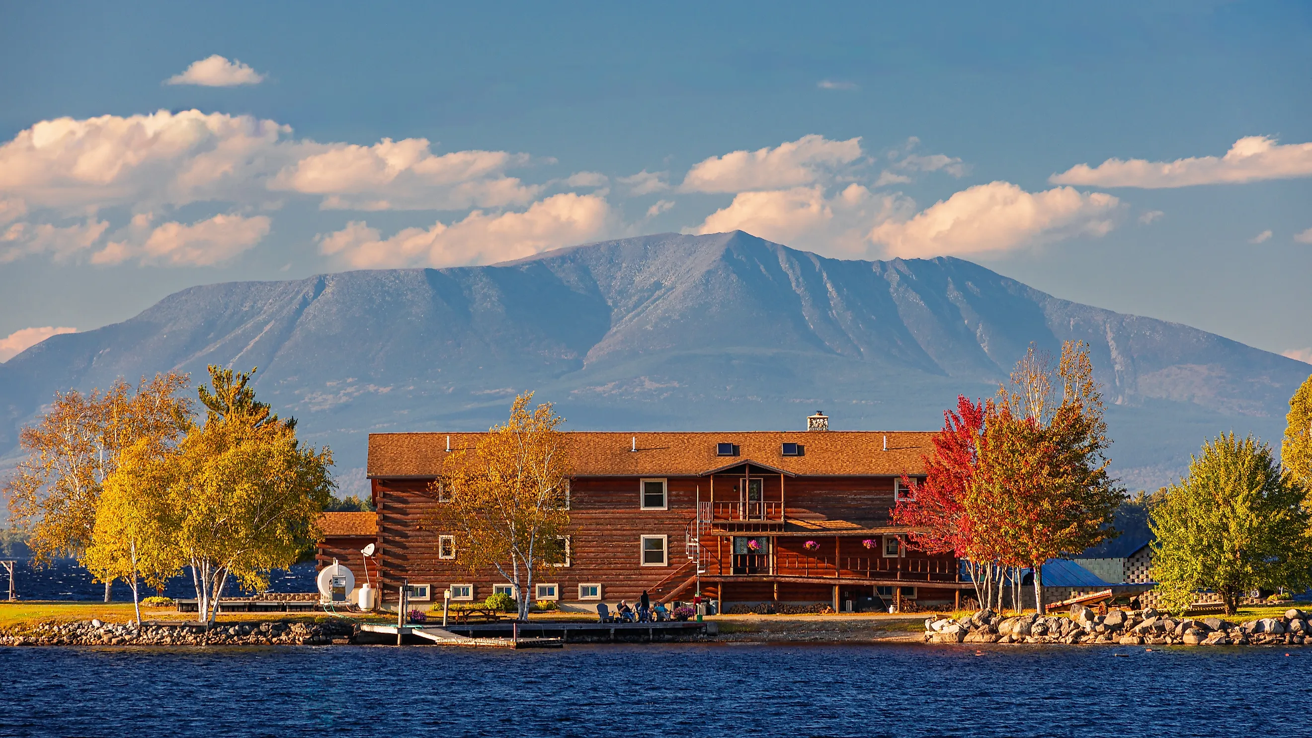 South Twin Lake and Mount Katahdin near Millinocket, Maine.