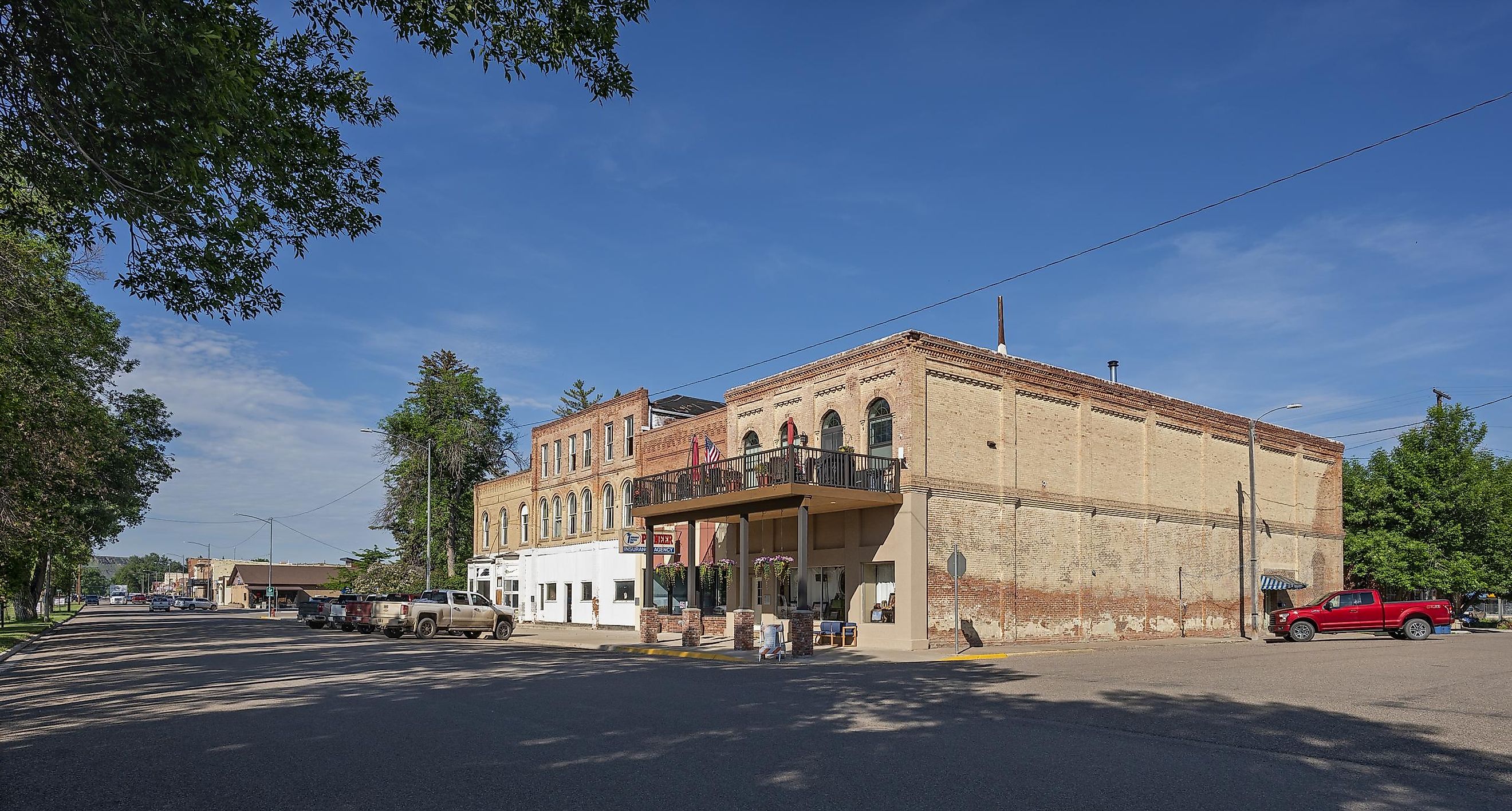 Fort Benton, Montana: Historic brick buildings on Front Street