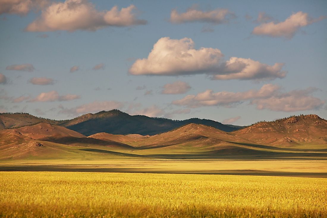 The steppe of Mongolia, one of the world’s largest landlocked countries.