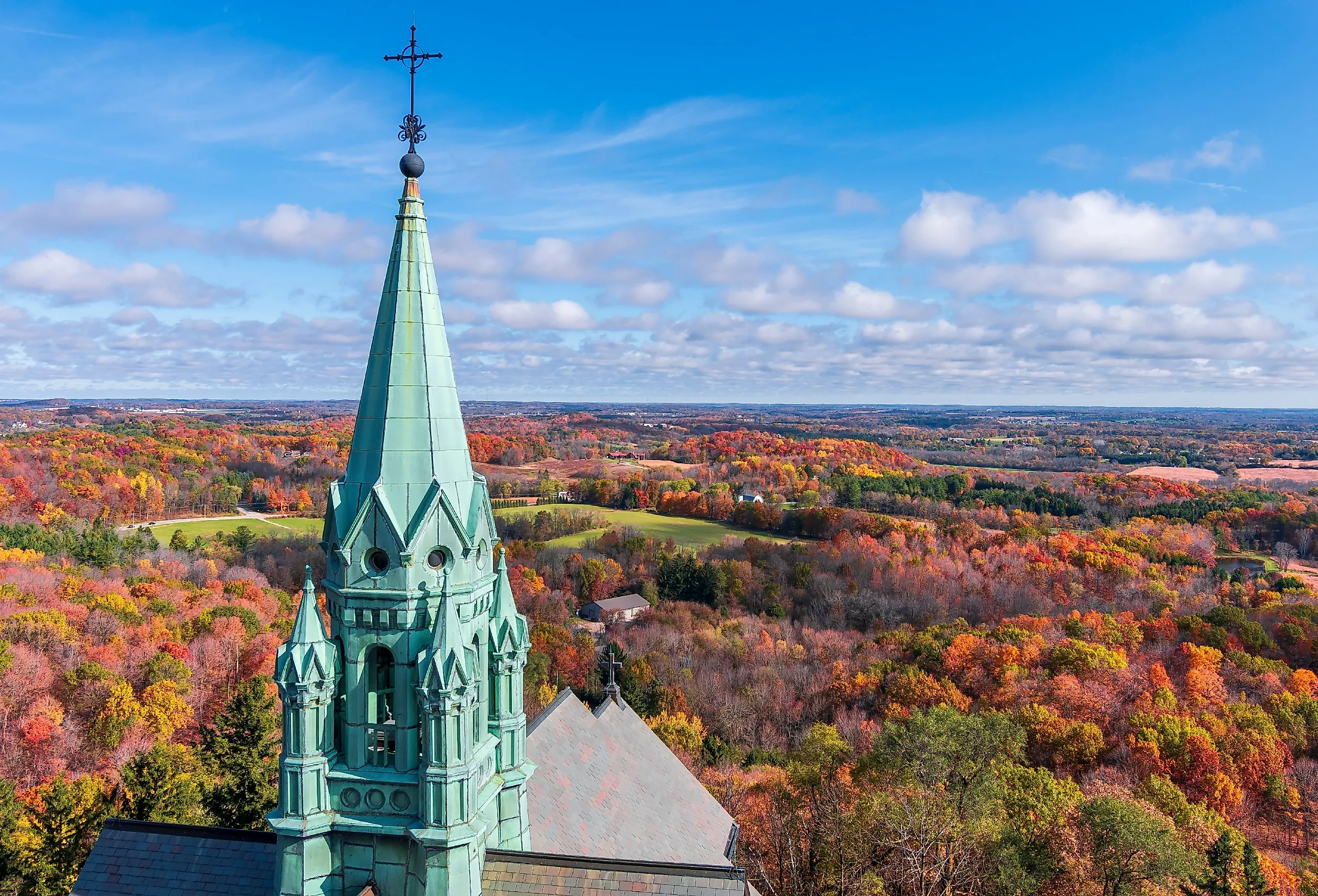 Holy Hill, Basilica and National Shrine of Mary Help of Christians in Wisconsin in the fall.