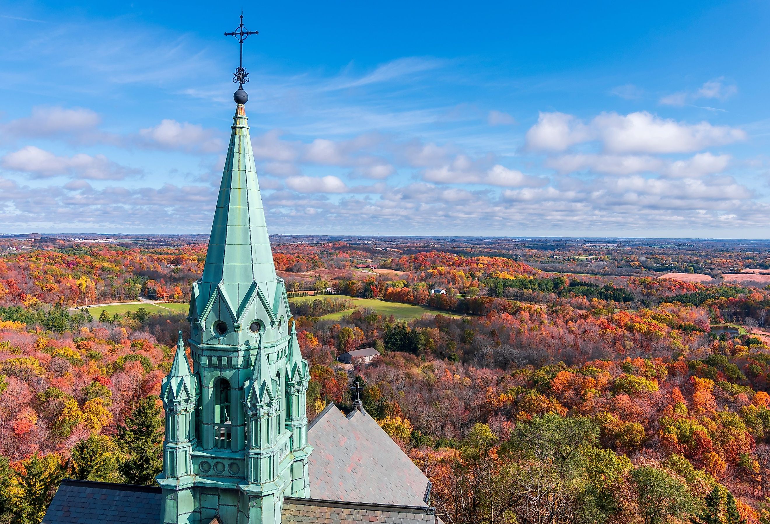 Holy Hill, Basilica and National Shrine of Mary Help of Christians in Wisconsin in the fall.
