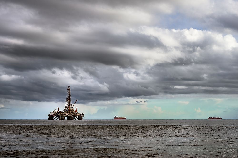 An oil rig in Trinidad and Tobago.