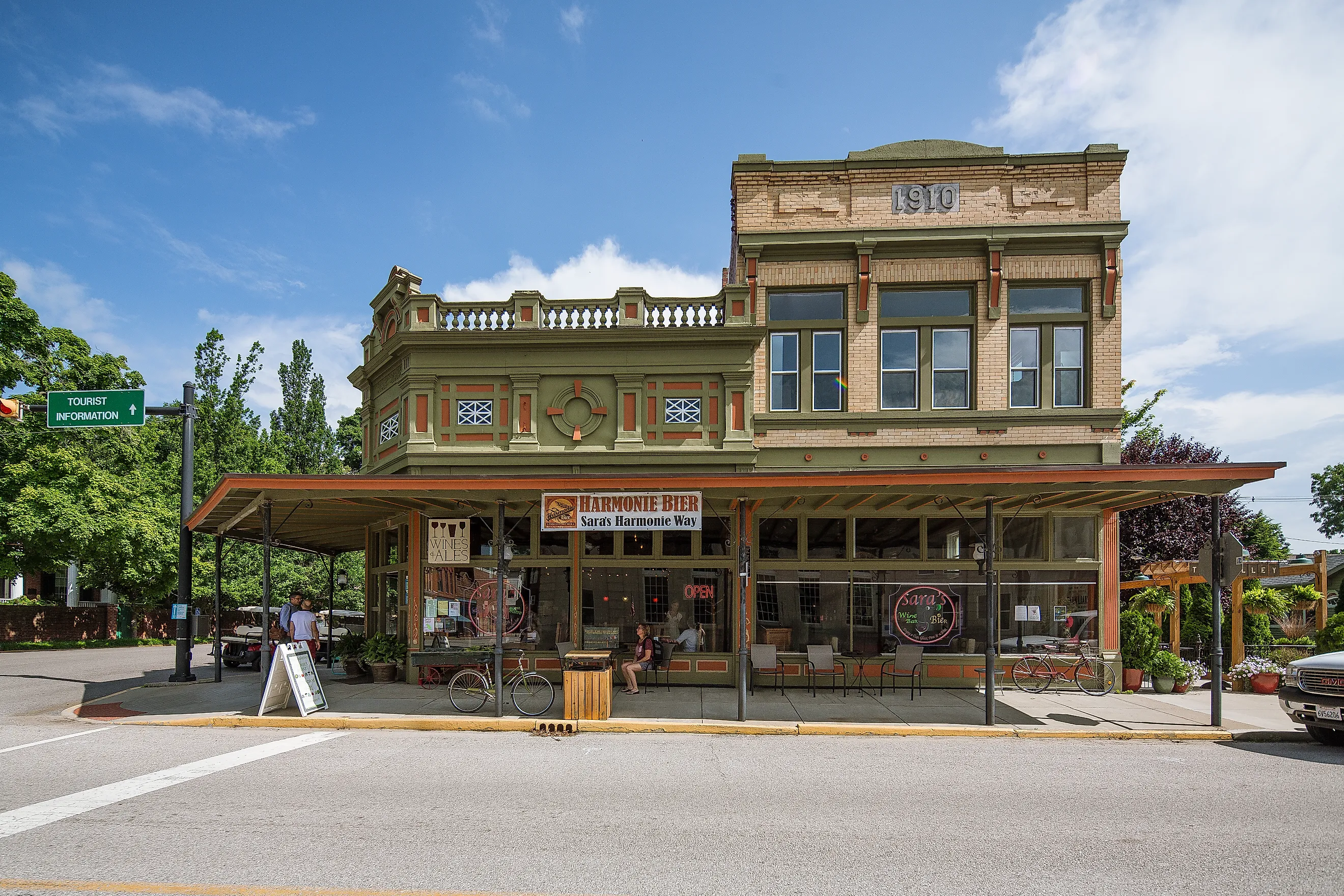 Street view in New Harmony, Indiana. 