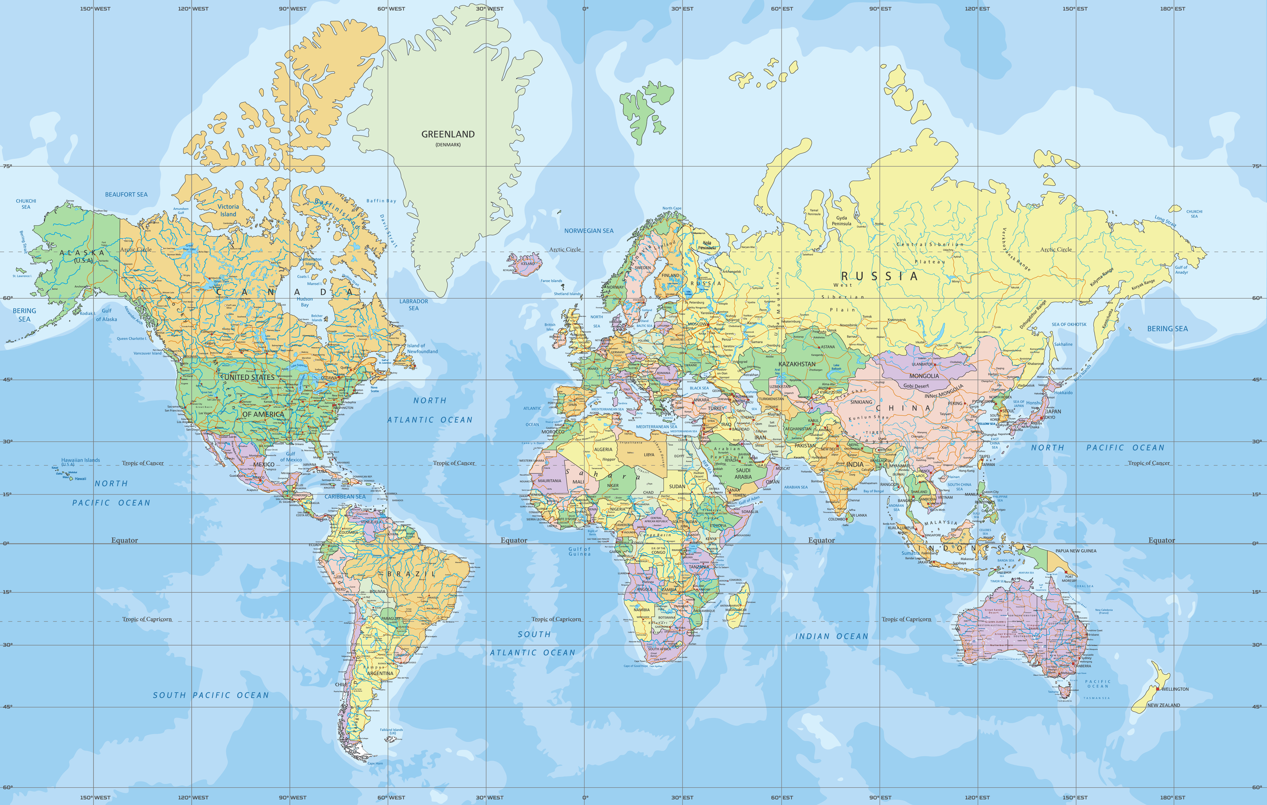 World Map - Mercator Projection - WorldAtlas