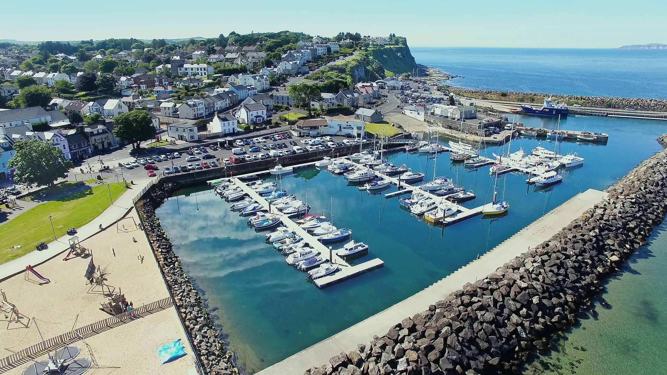 Ballycastle Harbour, Atlantic ocean, Northern Ireland.