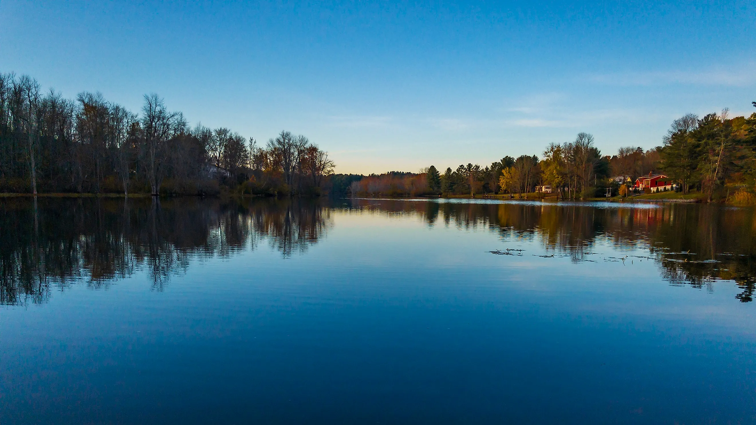 View of Sabattus Pond near Lisbon in Maine.