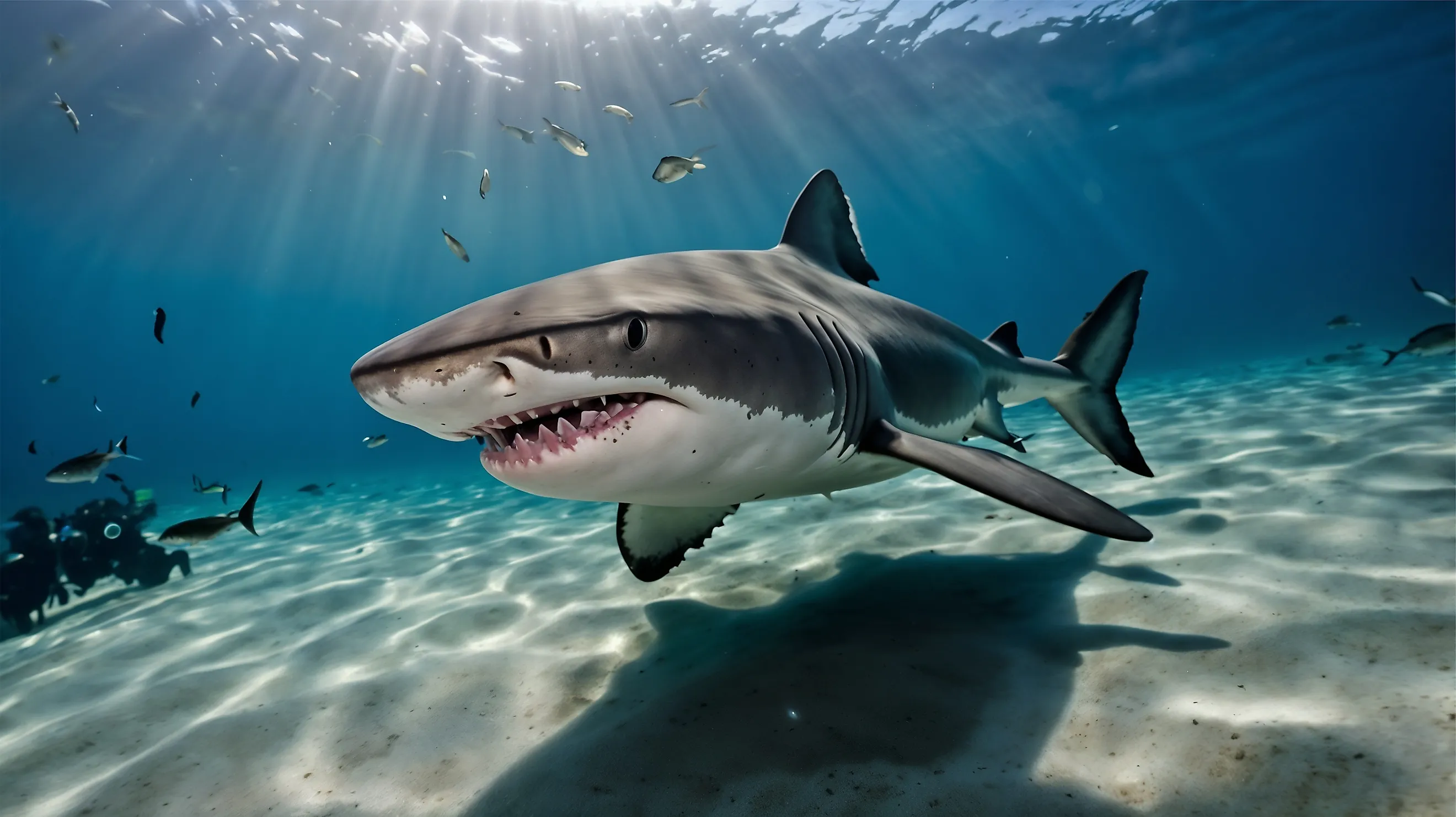 Great white sharks are one of the largest predatory fish in the world.