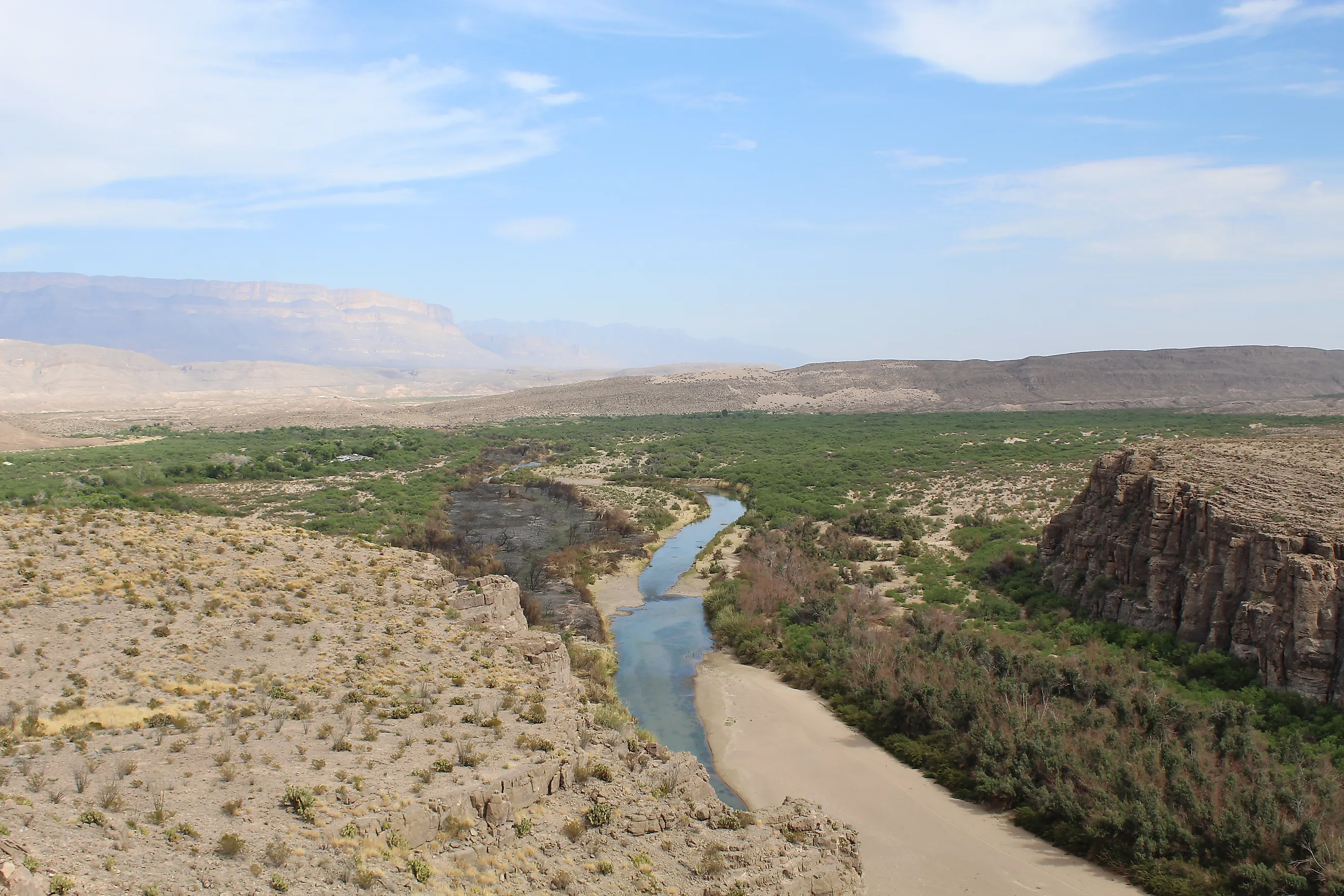 Nearly dry Rio Grande River 