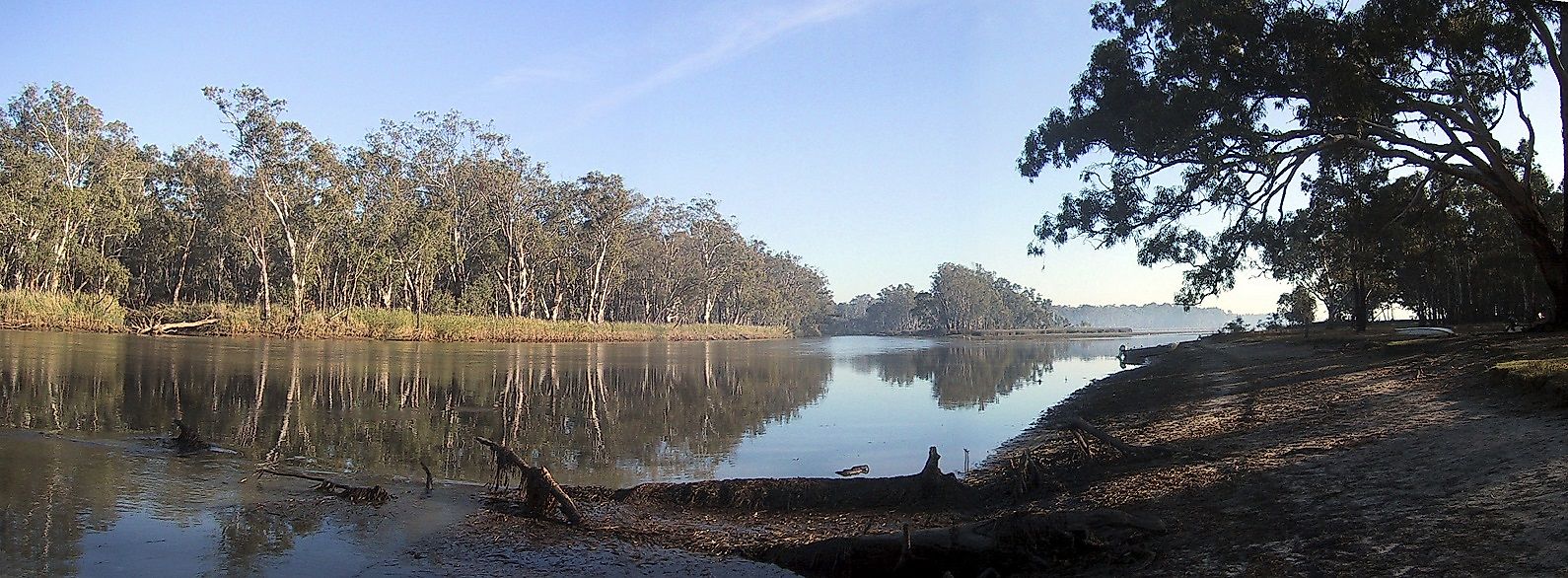 The Murray River along the state border between New South Wales and Victoria.