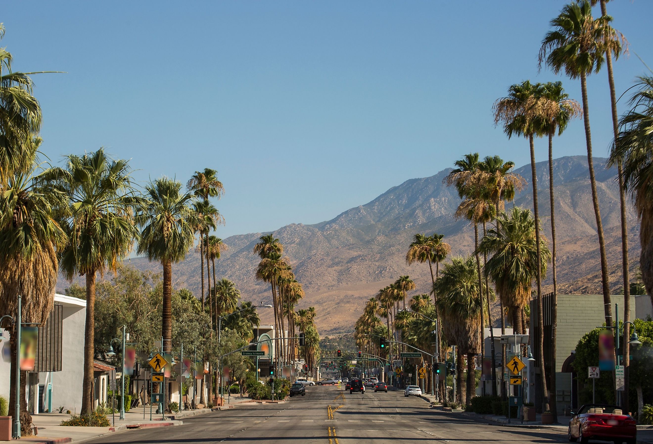 View of Downtown Palm Springs, California.