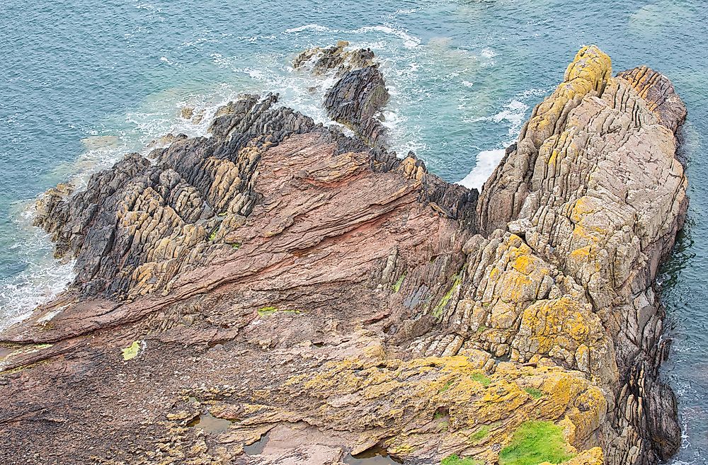 Siccar Point, Scotland, where James Hutton observed sandstone formation.