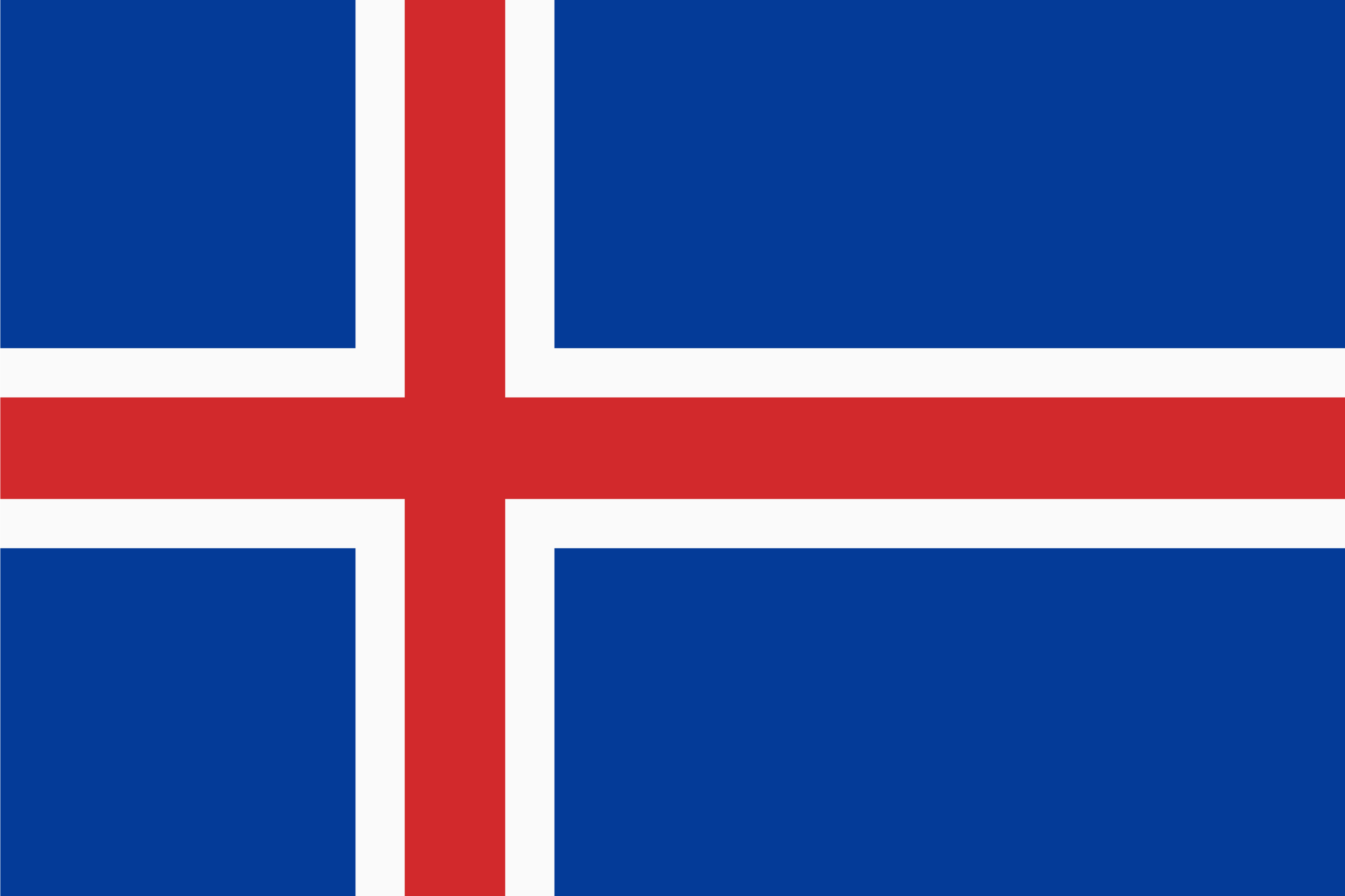 The flag of Iceland features the red Nordic cross.