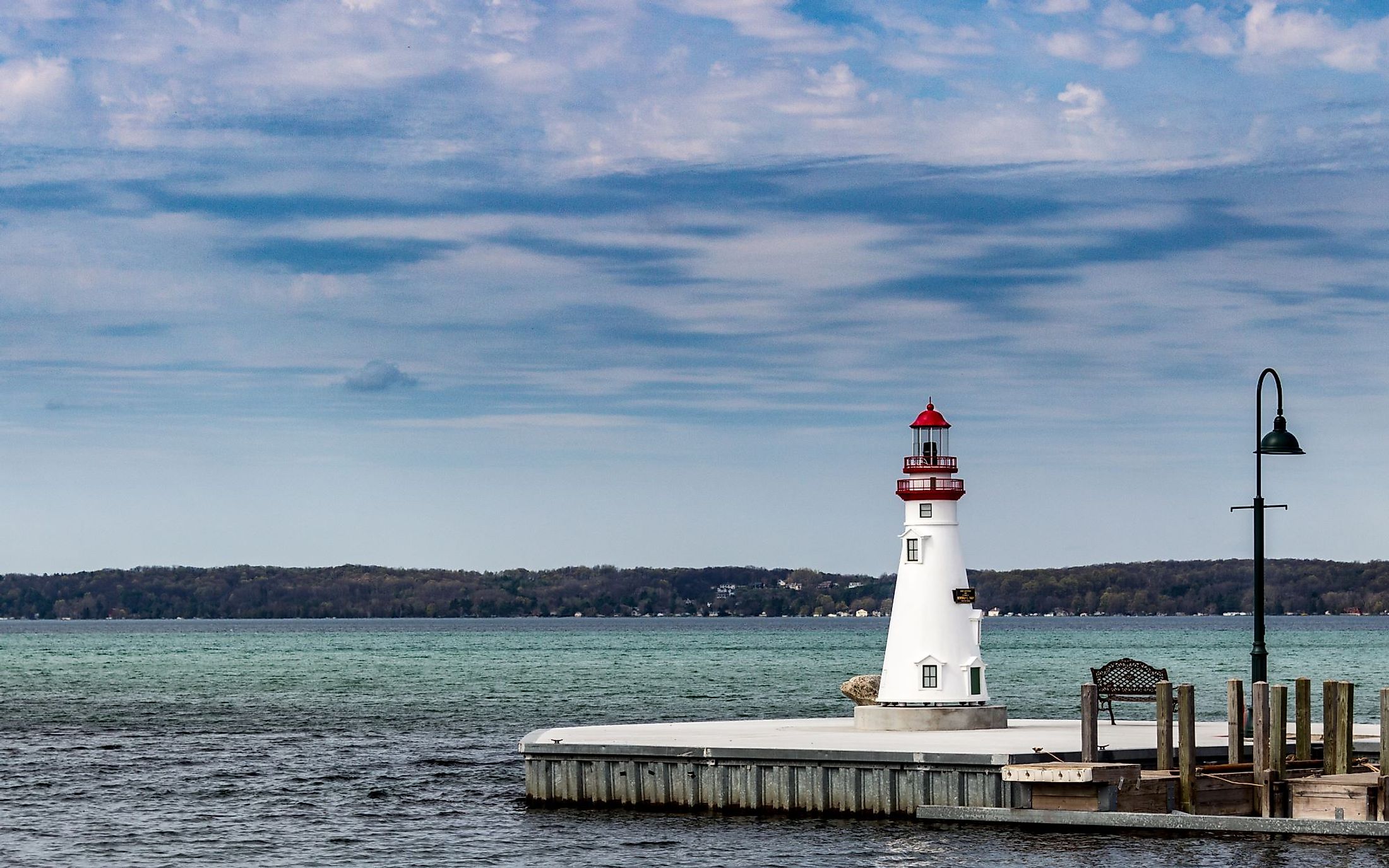 Lighthouse on the shores of Torch Lake in Michigan. 