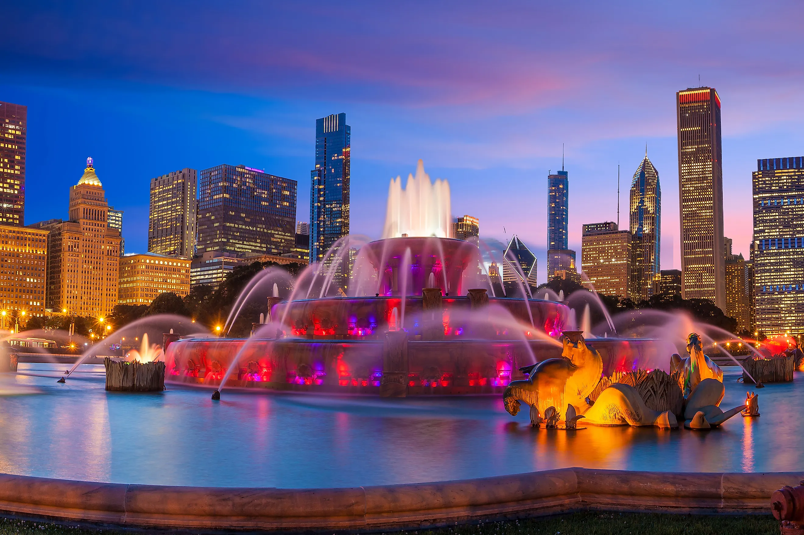 A decorative fountain. 