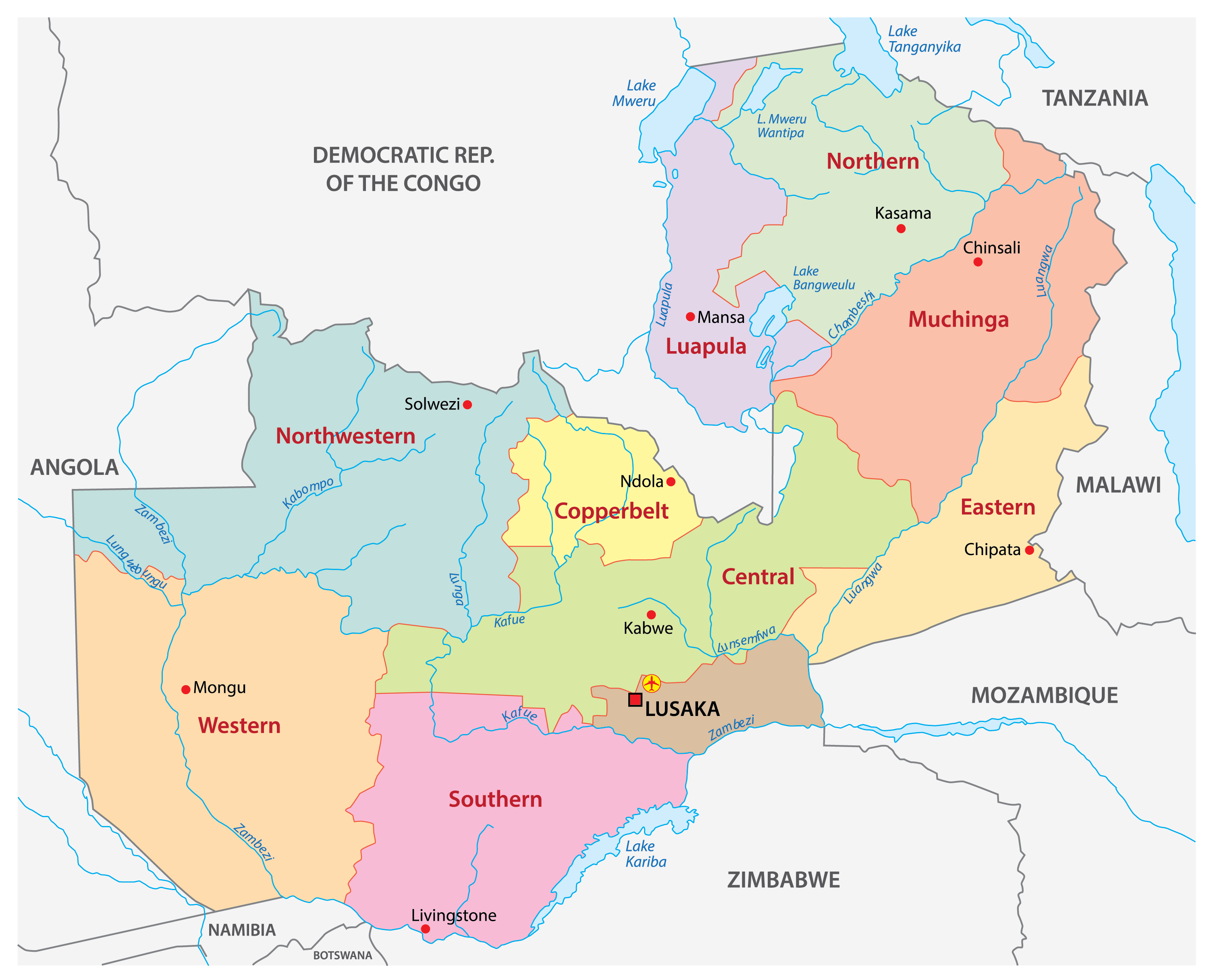 Zambia Province Map 10 Thousand Zambia Map Royalty Free Images Stock