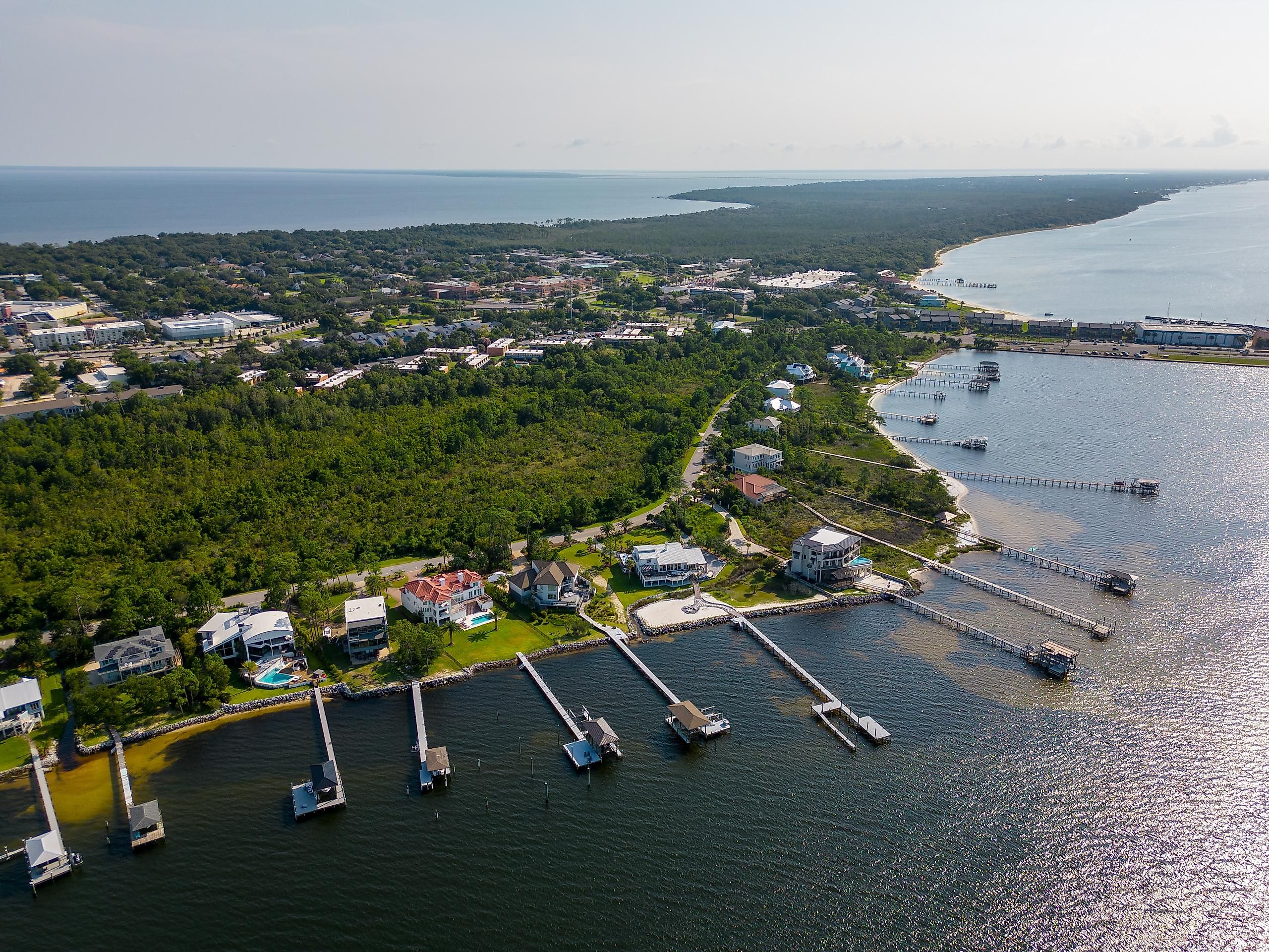 Aerial view of Gulf Breeze, Florida.