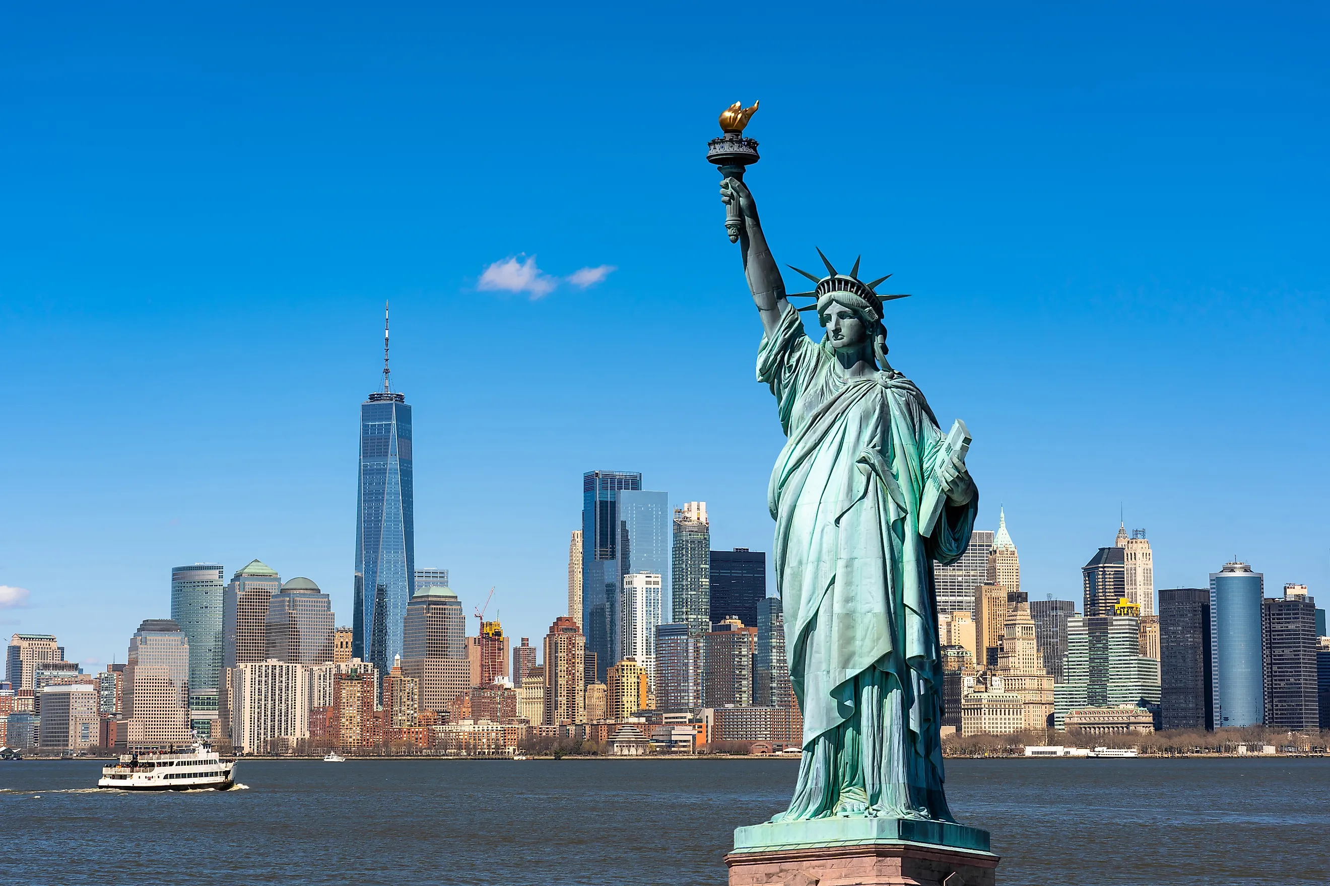 The Statue of Liberty in New York.