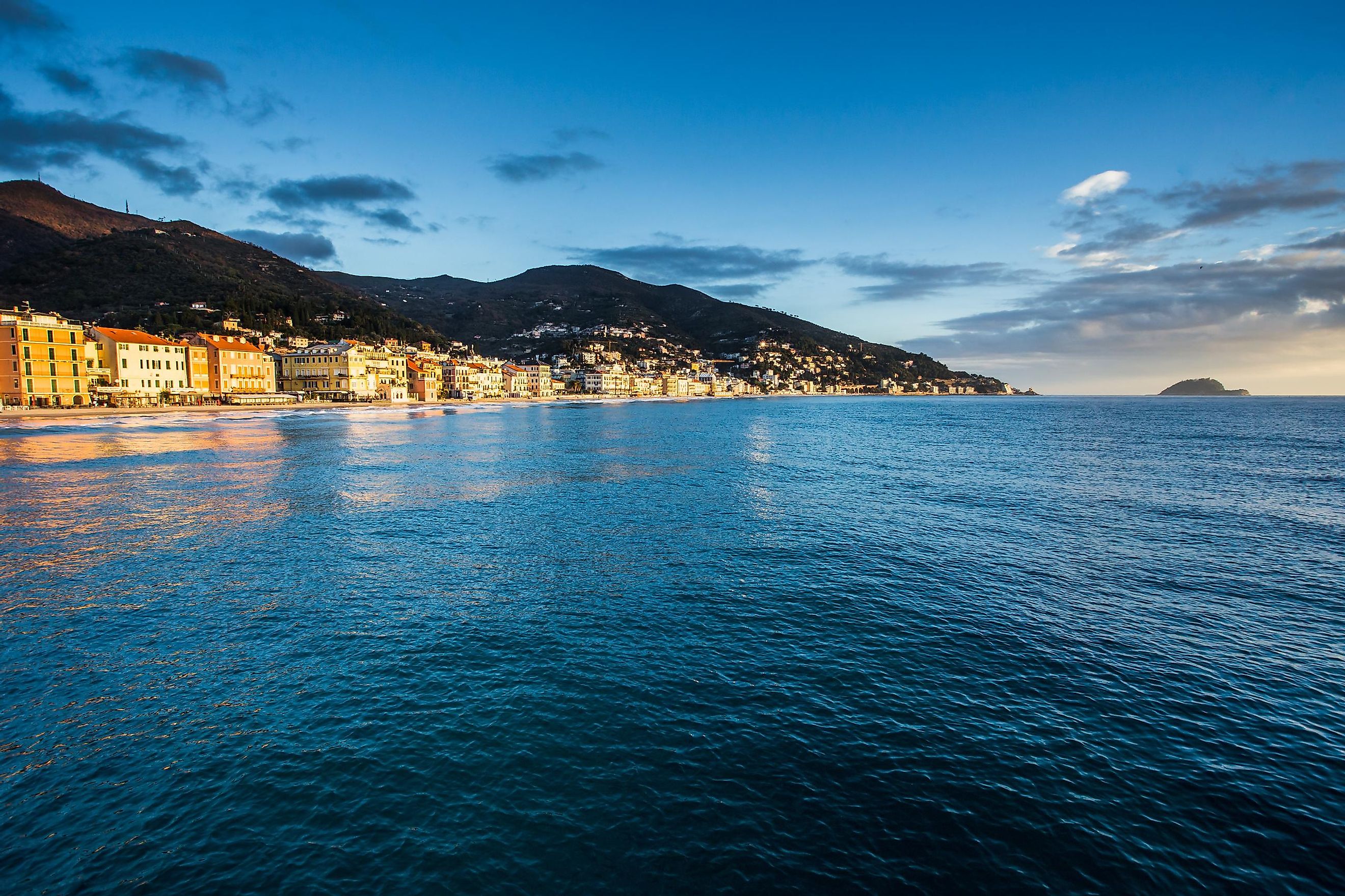 Alassia town on the Ligurian Sea coast.
