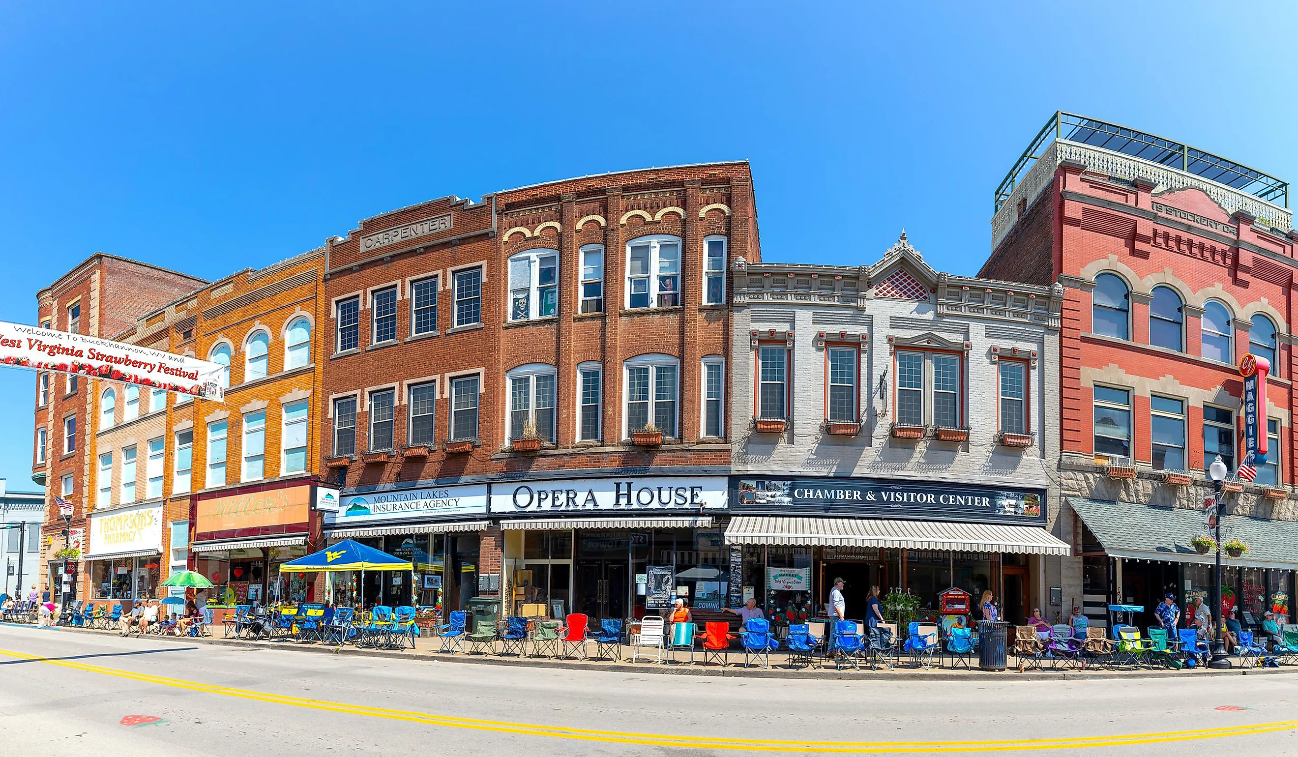 Main Street in Buckhannon, West Virginia. Editorial credit: Roberto Galan via Shutterstock.com.
