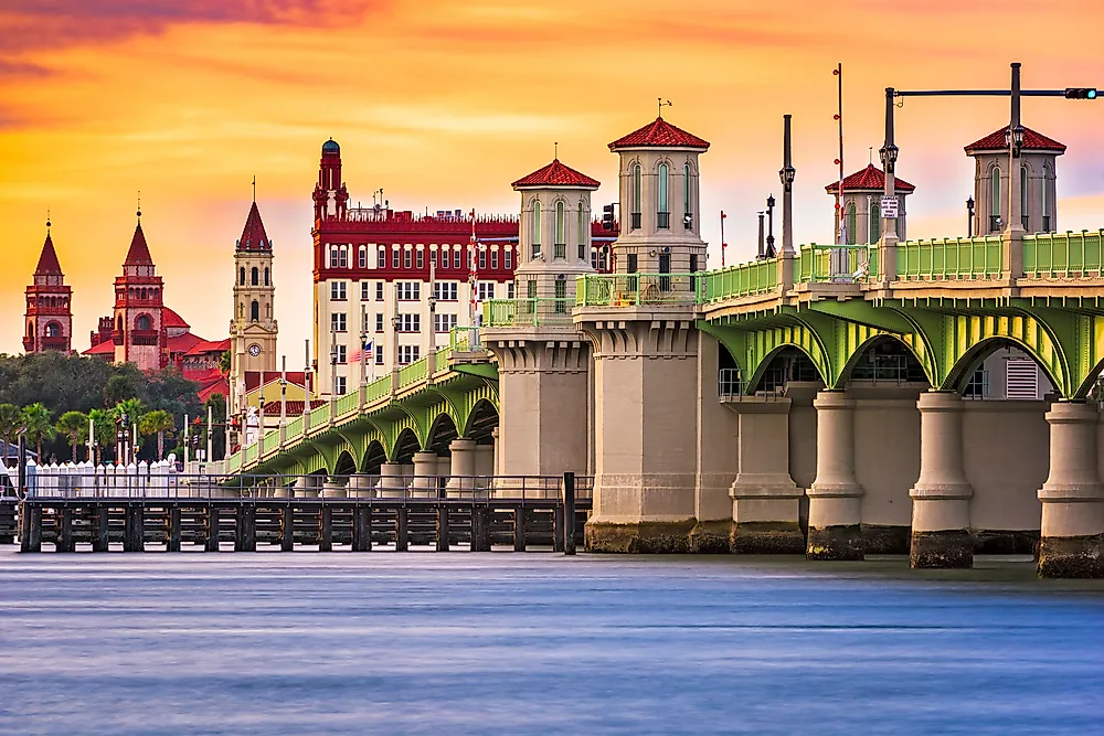 The skyline of St. Augustine, Florida.