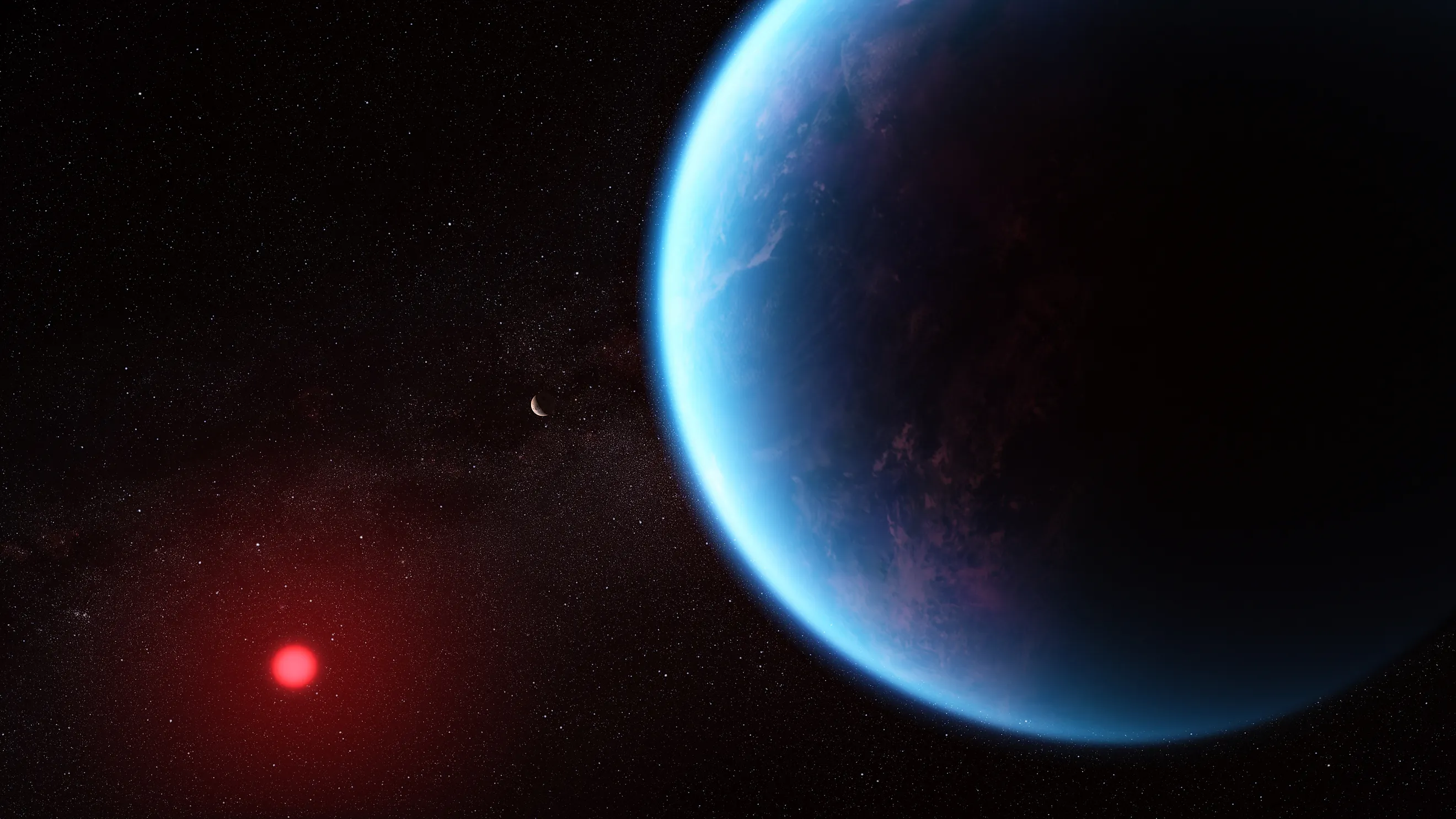 This illustration shows what exoplanet K2-18 b could look like based on science data. NASA