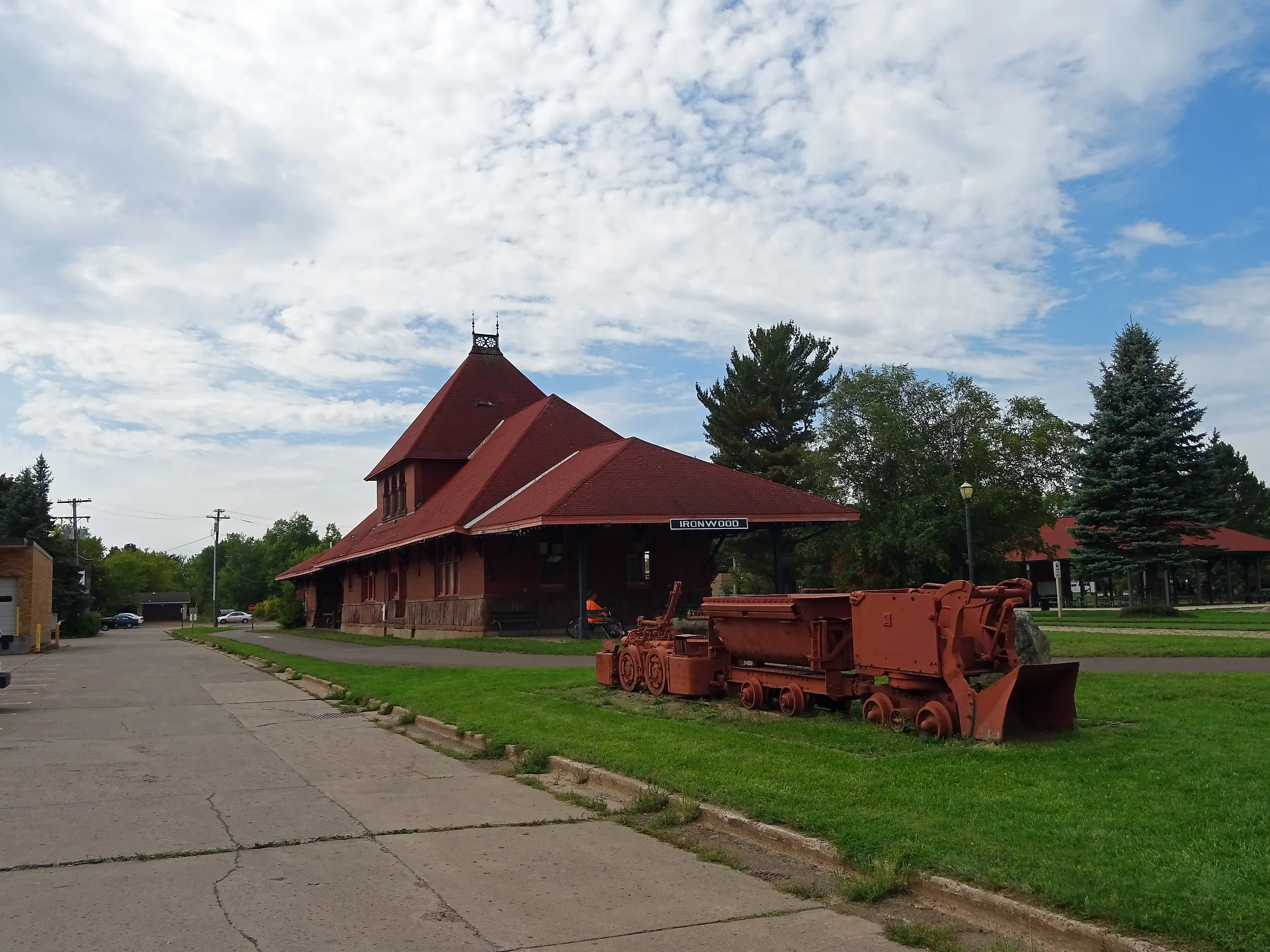 An old railroad station in Ironwood, Michigan.