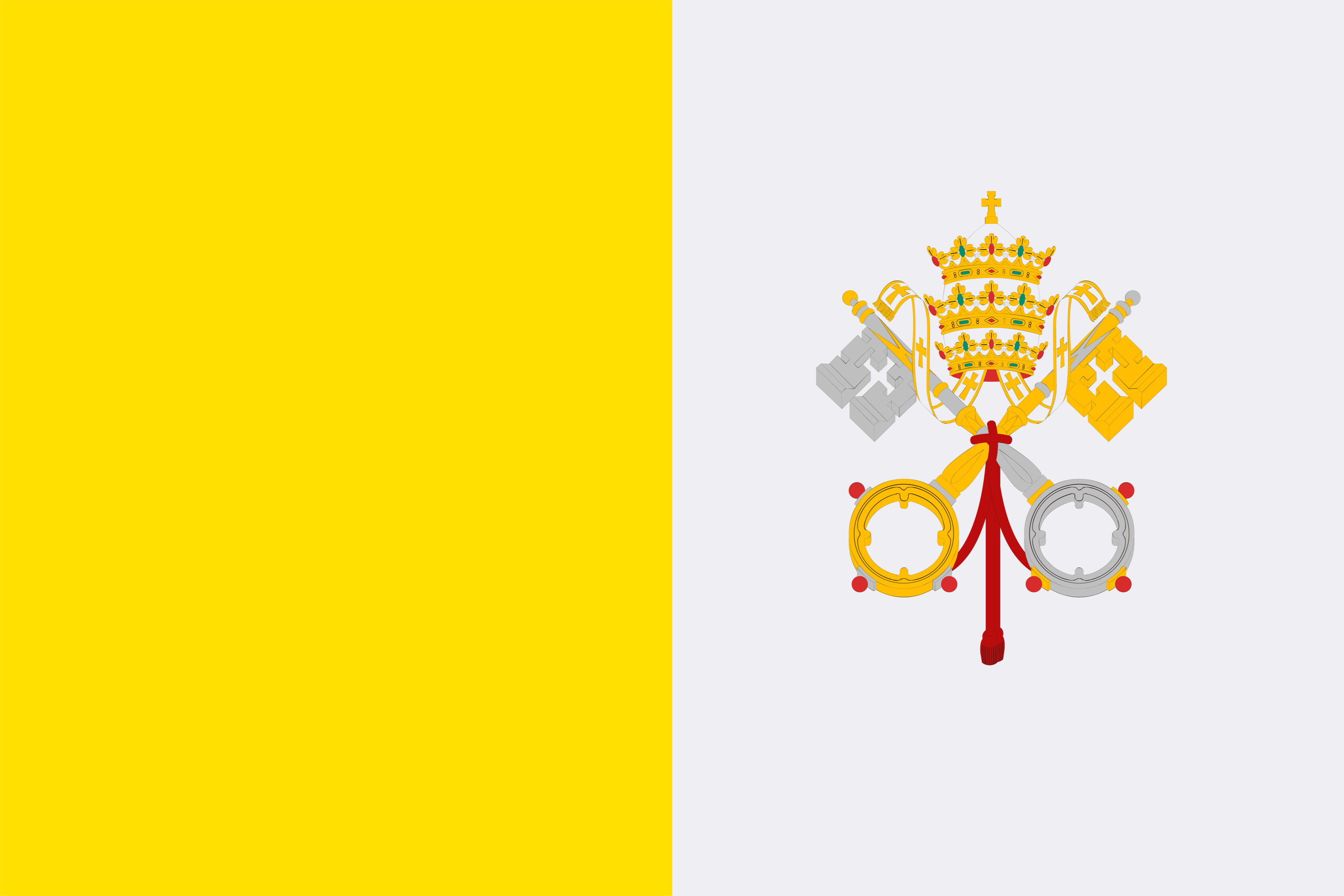 The flag of Vatican City.