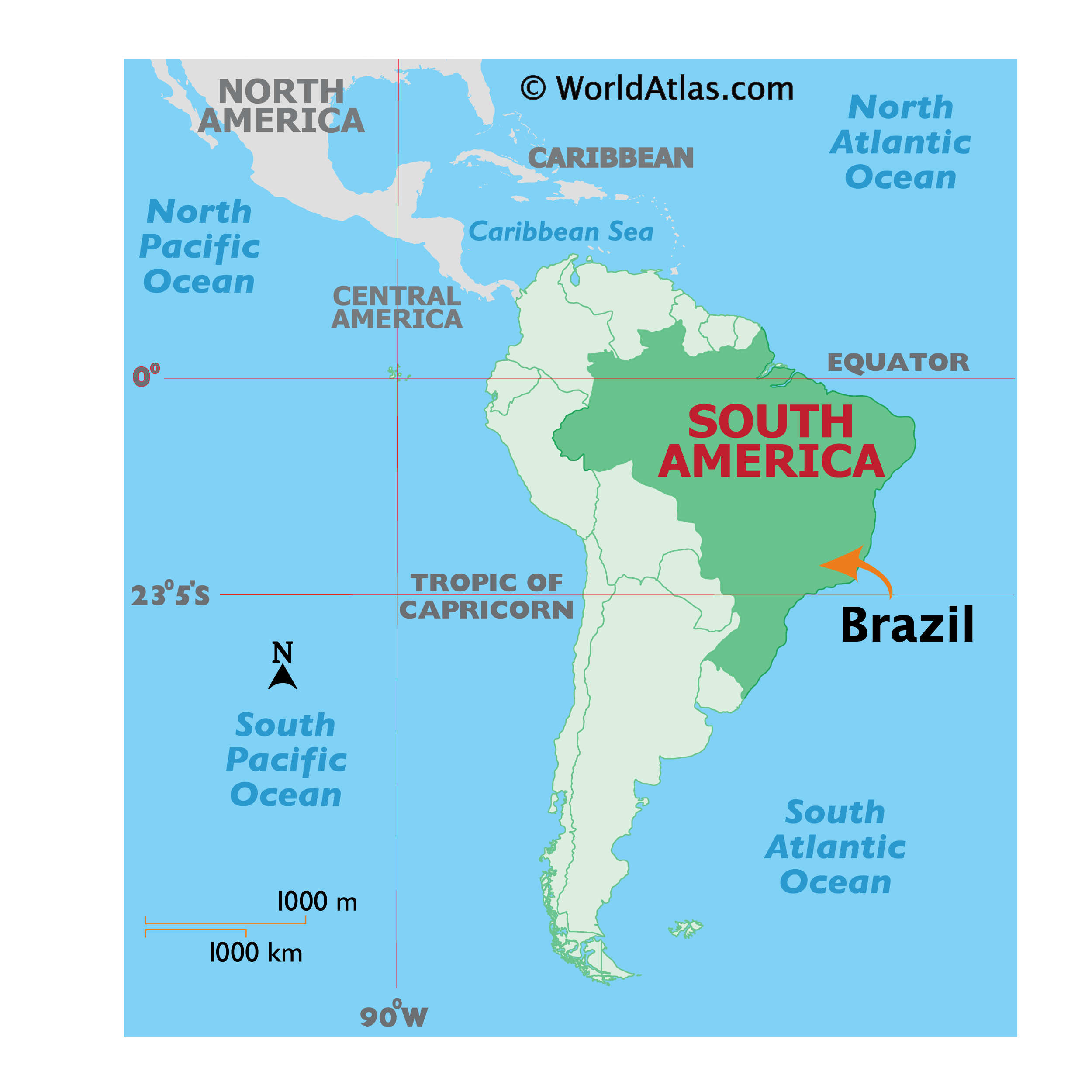 map of South America highlighting brazil, Rio San francisco