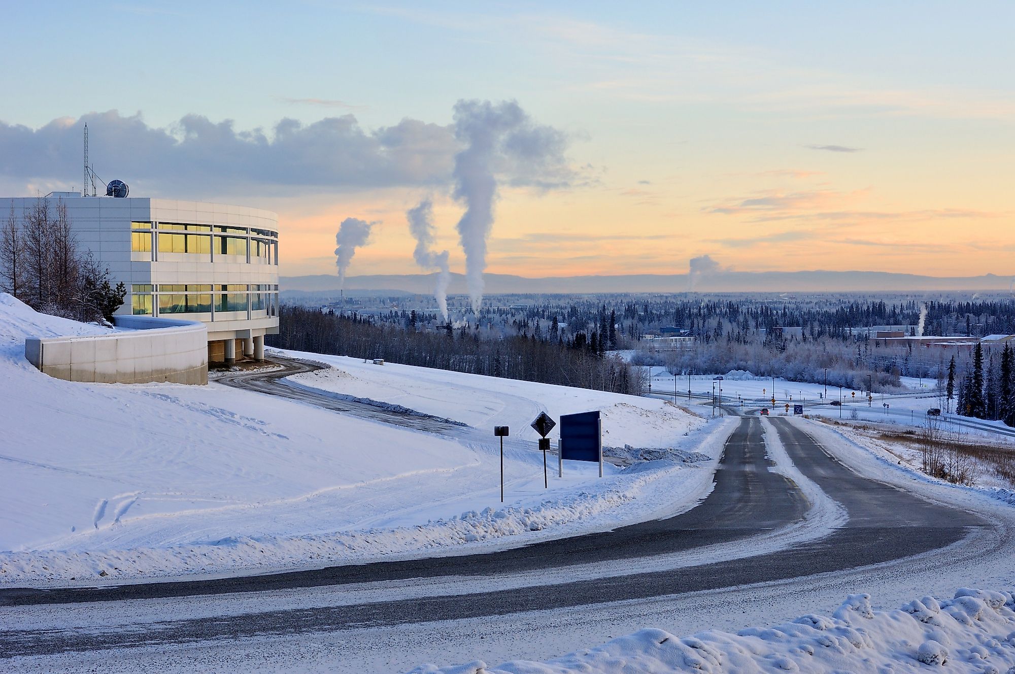A typical winter scene at Fairbanks, Alaska, America's coldest city. Image credit: Gary Whitton/Shutterstock.com