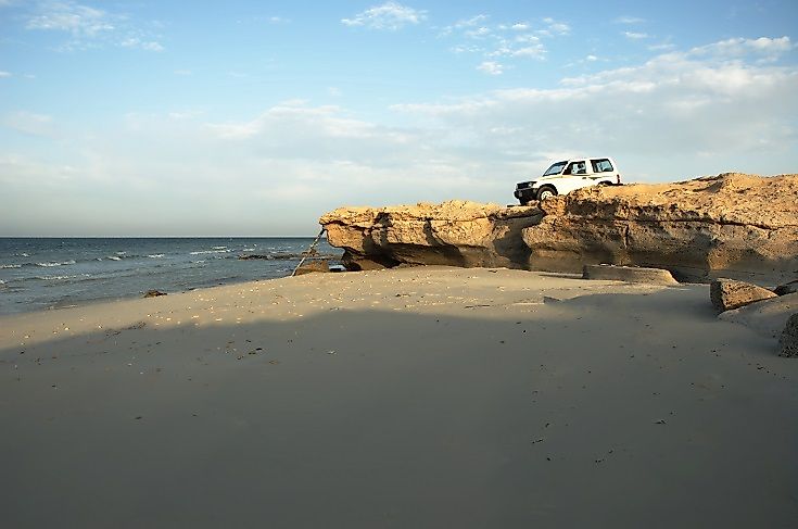 Peaceful beach along the Persian Gulf in Qatar.