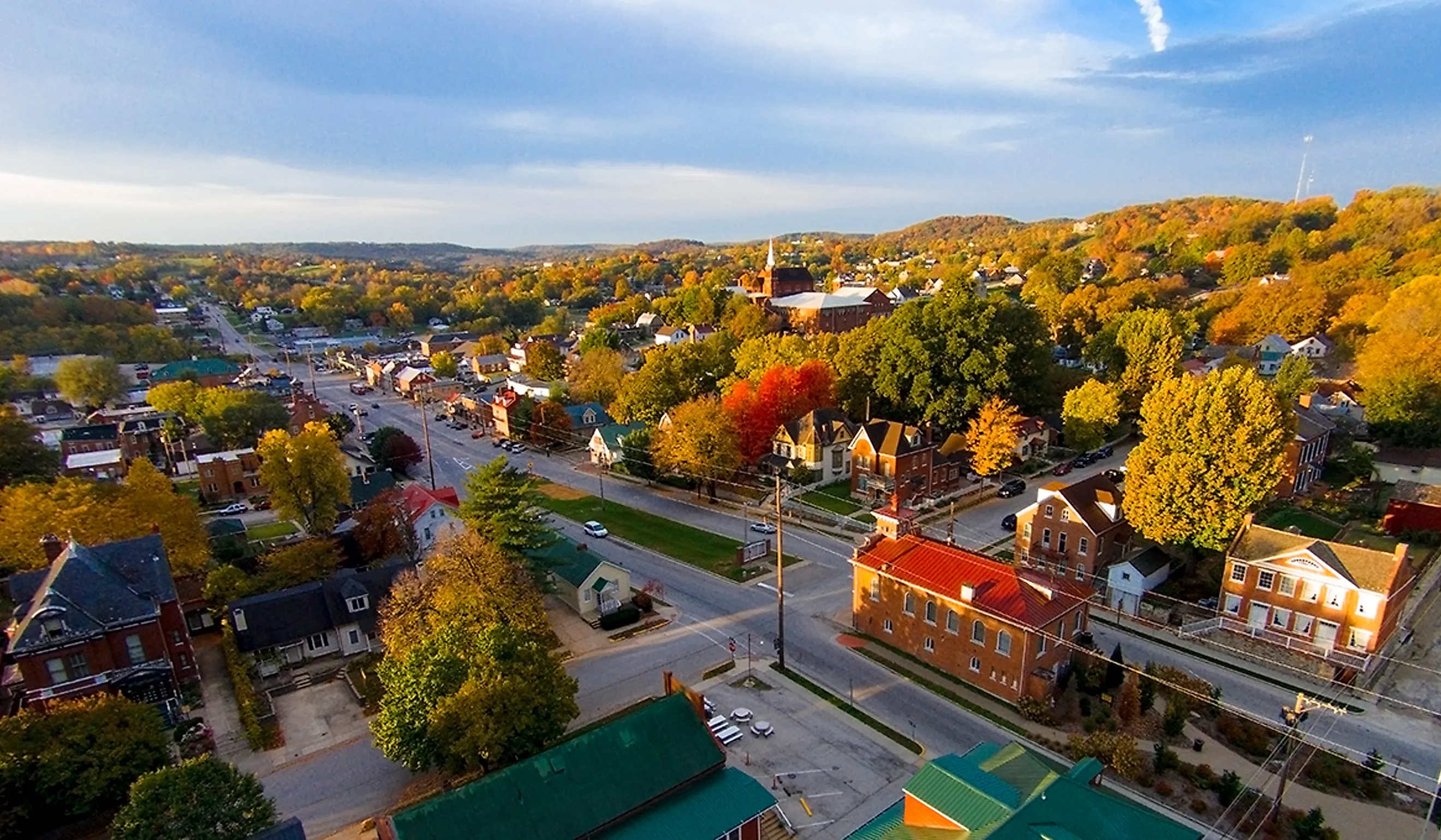 Aerial view of Hermann, Missouri.