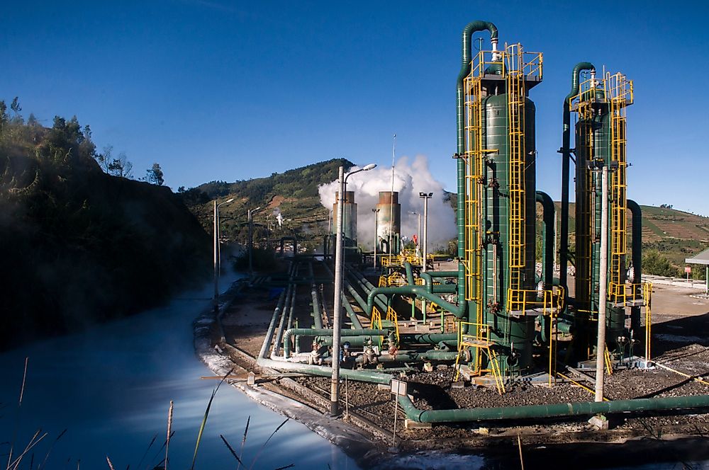 A geothermal power plant in Indonesia.