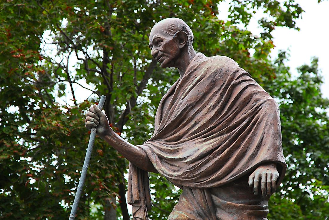 A monument of Gandhi in Moscow, Russia.