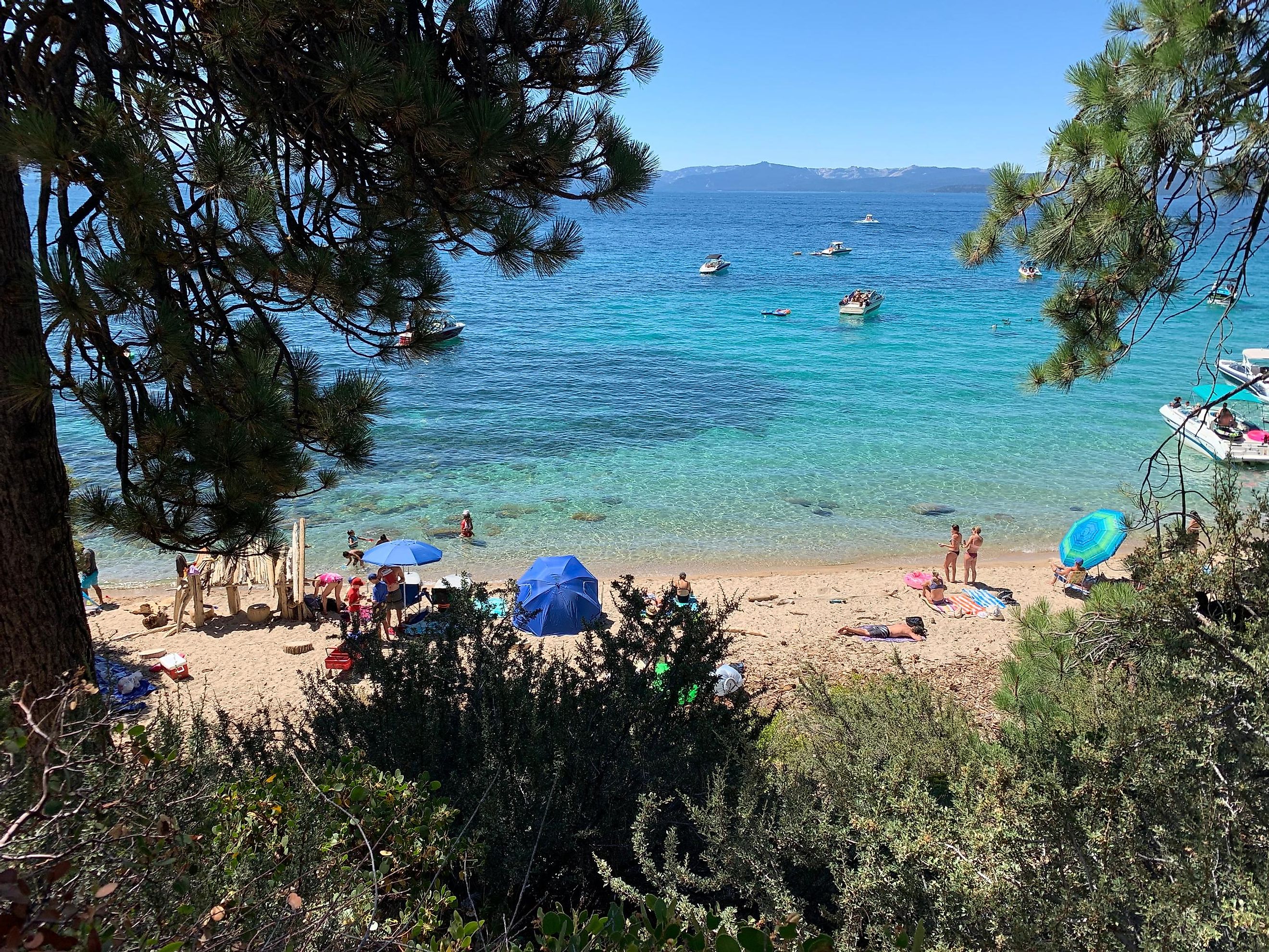 Incline Village, Nevada (USA) - 8/31/2019. A new bike trail and walking path called "Tahoe East Shore Trail"