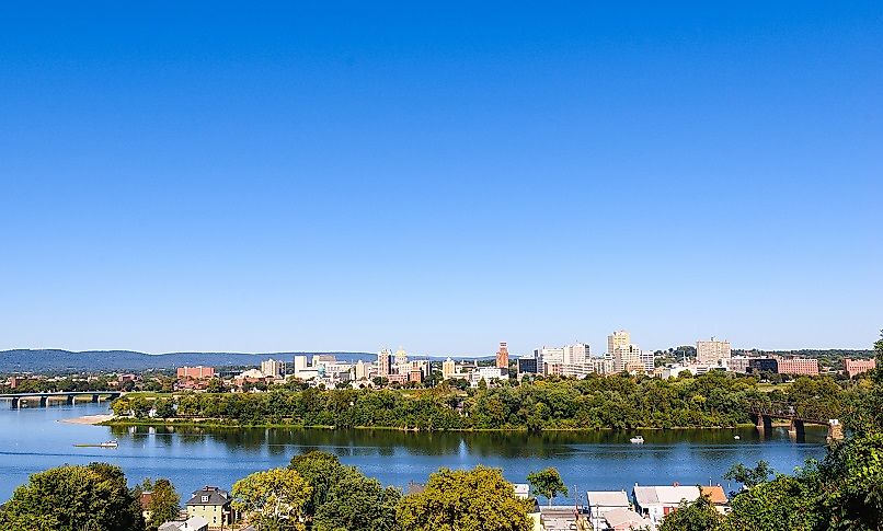 Harrisburg, Pennsylvania, U.S.A., one of the most important cities along the Susquehanna River.