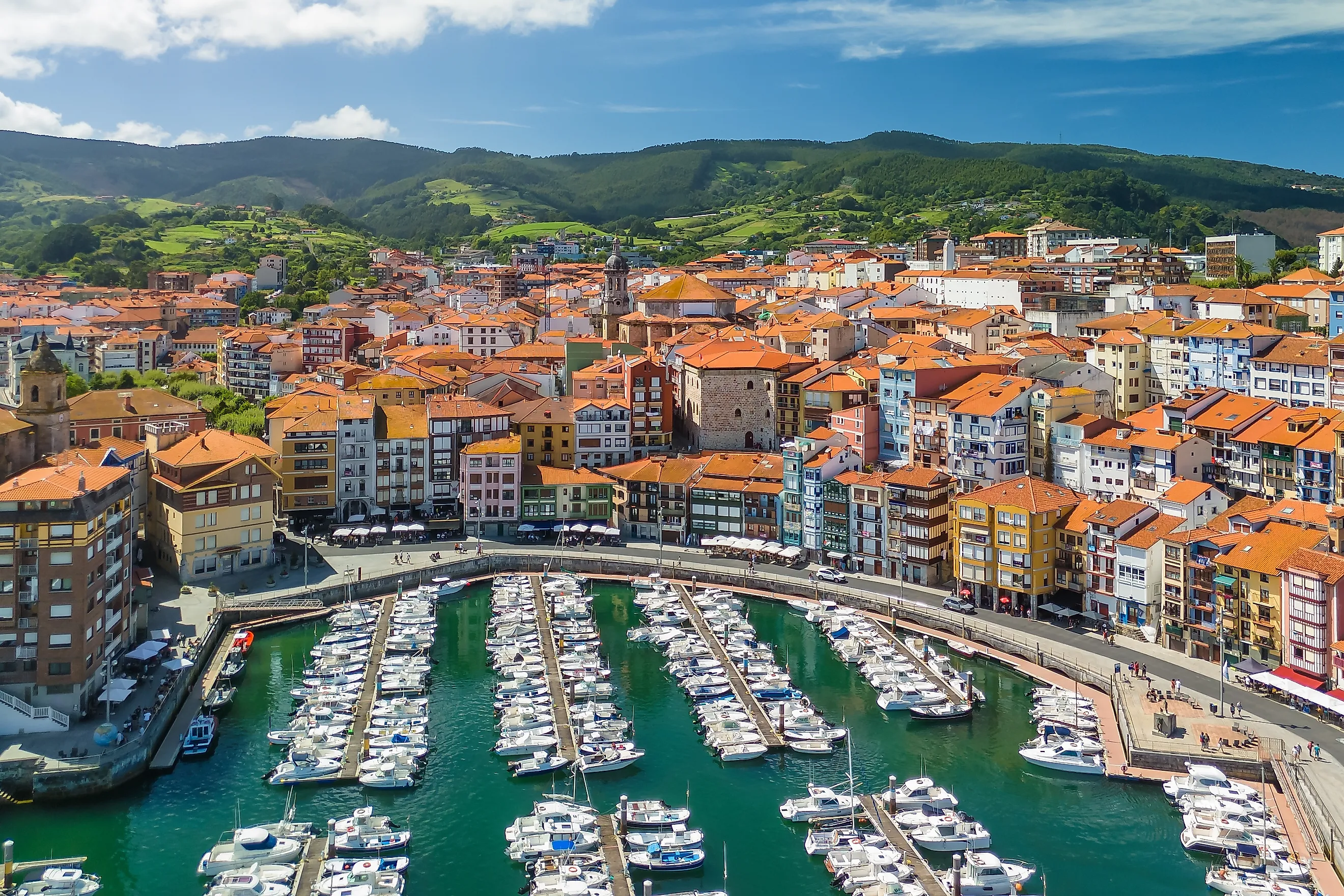 Aerial view of Bermeo, Spain.