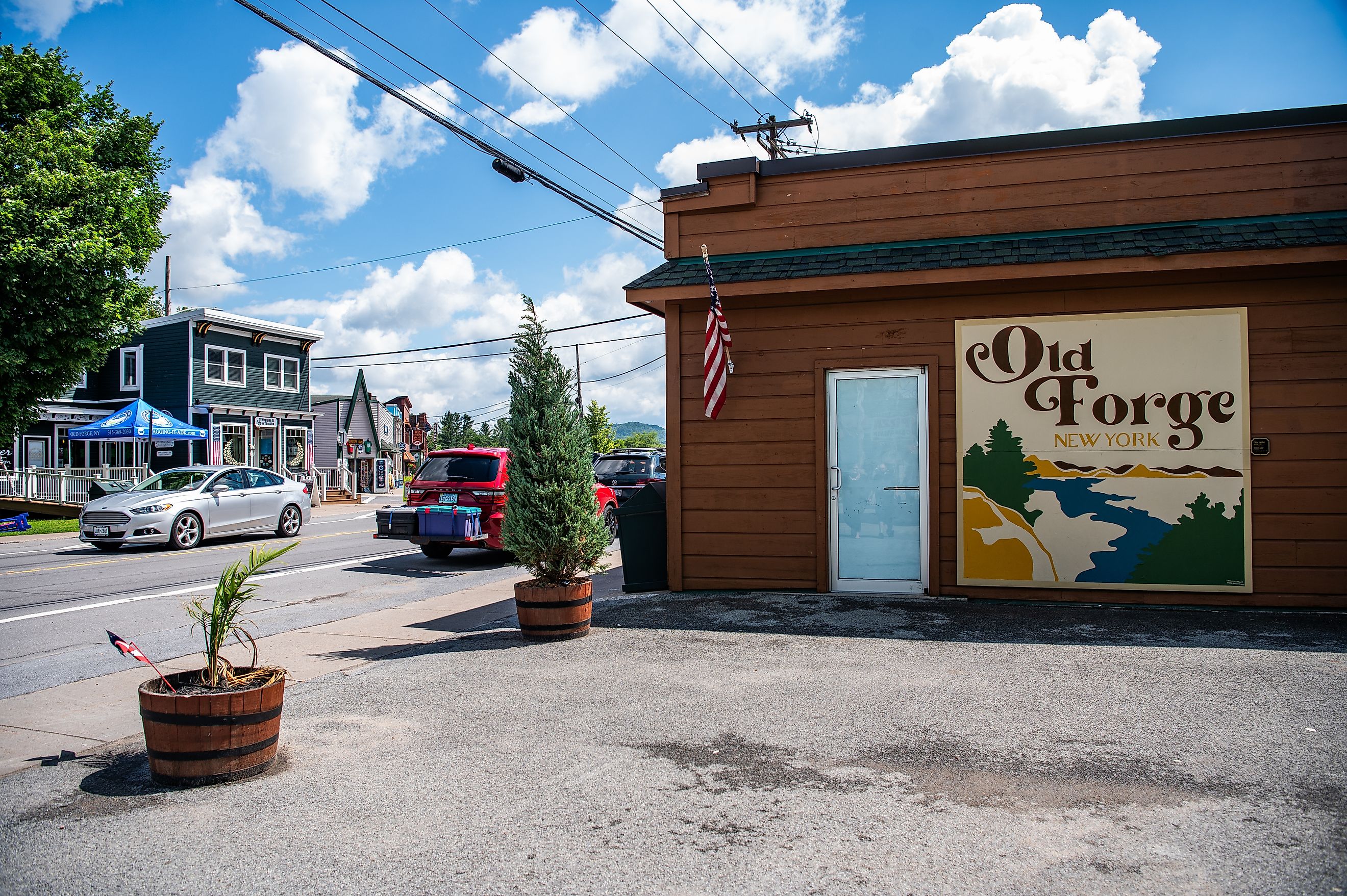 Downtown Old Forge, New York, is a great place for biking. Editorial credit: KMarsh / Shutterstock.com.