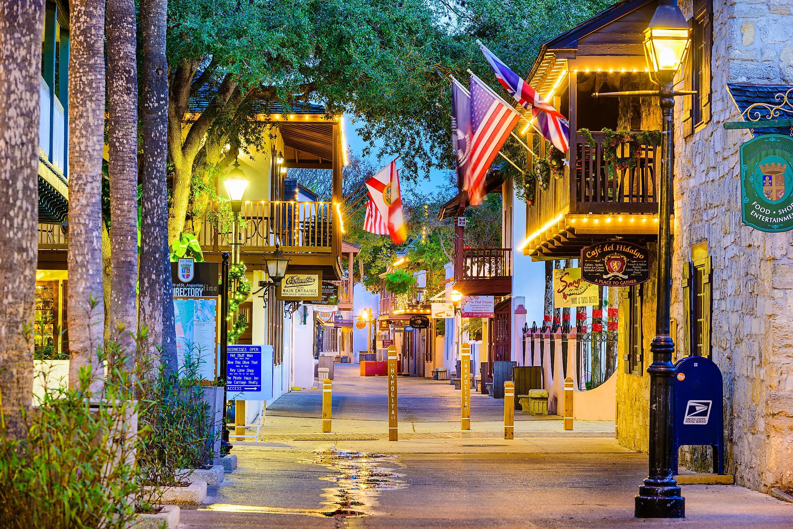 Saint George Street in Saint Augustine's Center in Florida