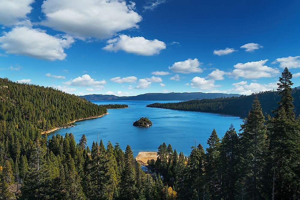 The famous Lake Tahoe is an example of a glacial lake.