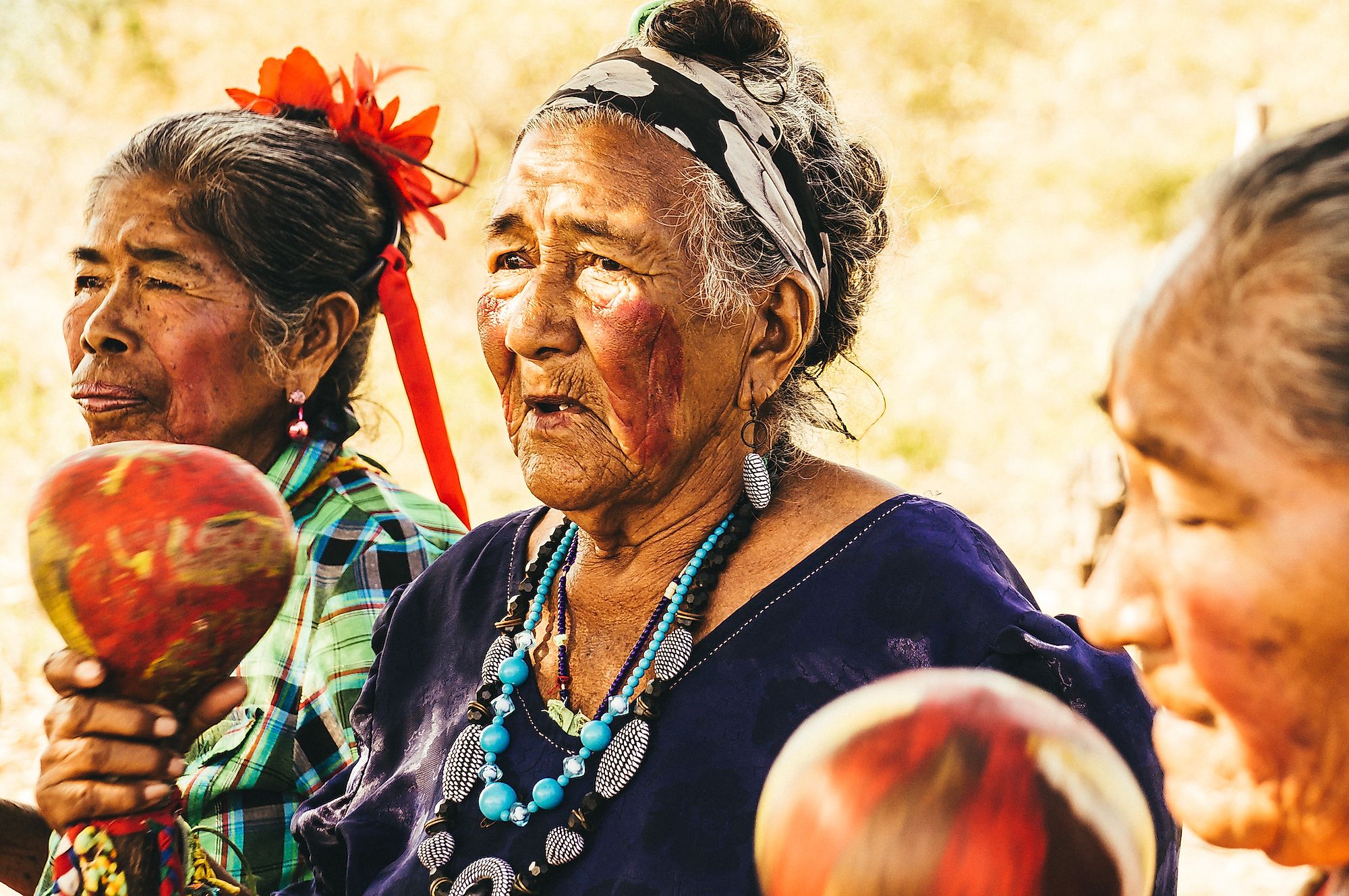 Paraguayan indigenous Guarani women perform a song. Image credit: Julian Peters Photography/Shutterstock.com