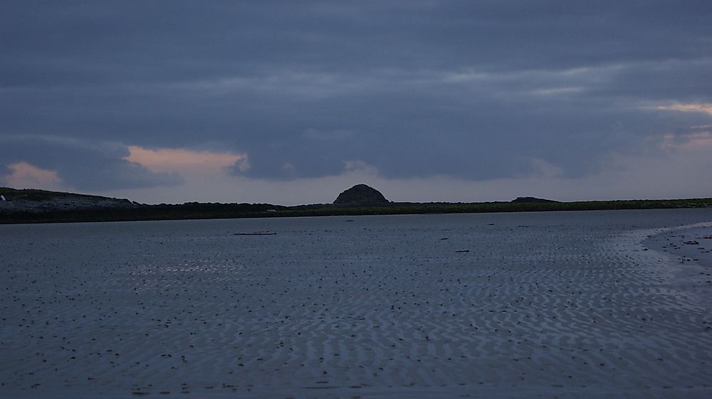 The coast of Brittany near the Portsall Rocks, or Ploudalmézeau, where the oil spill occurred.